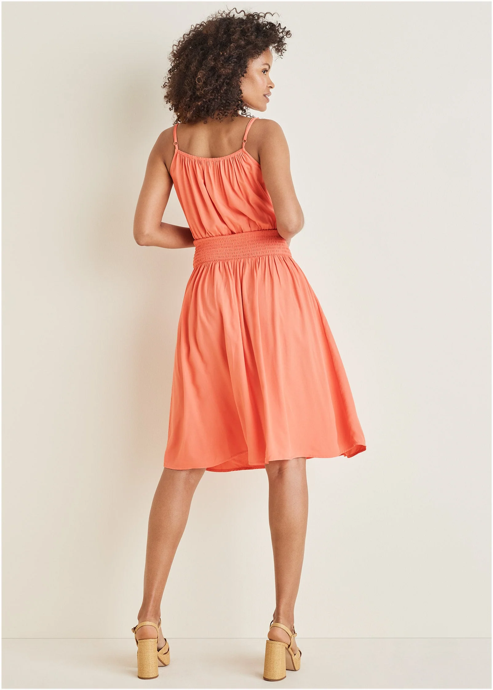 Smocked Midi Dress - Burnt Coral - Image 2