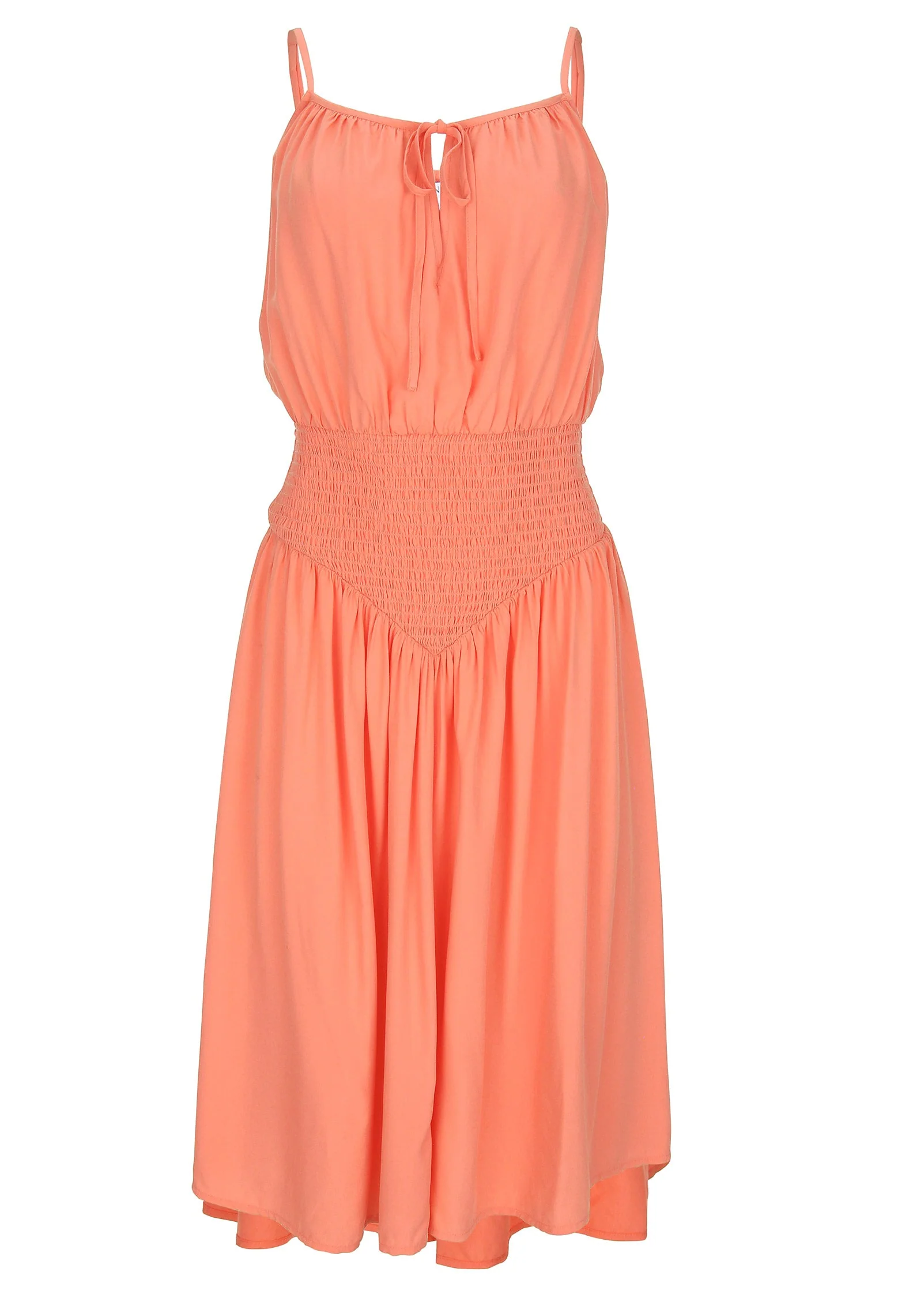Smocked Midi Dress - Burnt Coral - Image 3