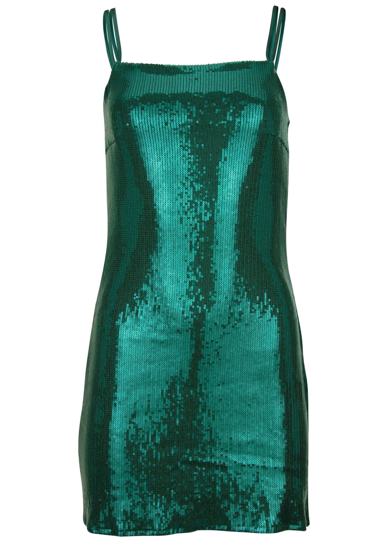 Double Strap Sequin Mini Dress - Aventurine - Image 5