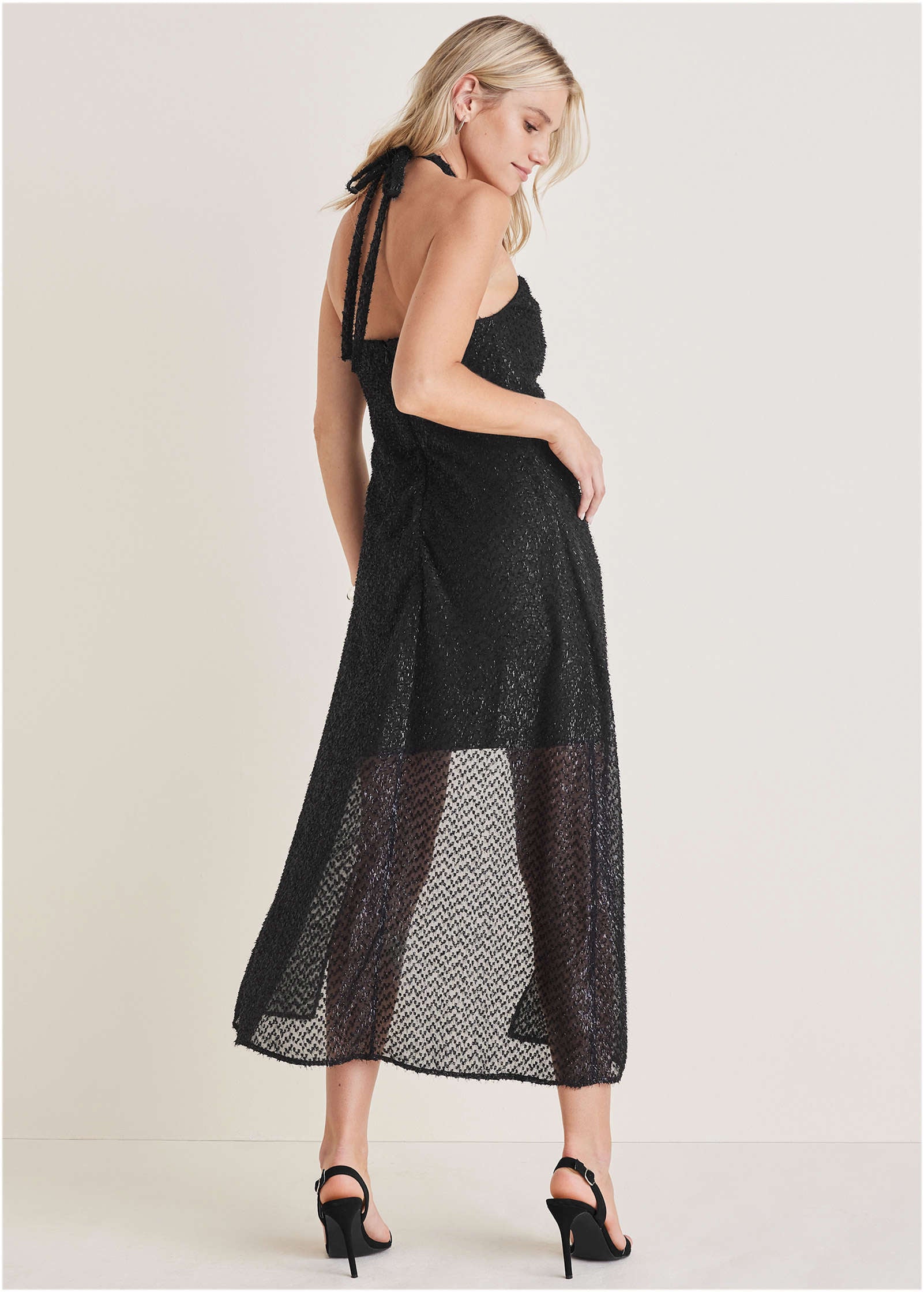 Sheer High-Low Dress - Jet Black - Image 2