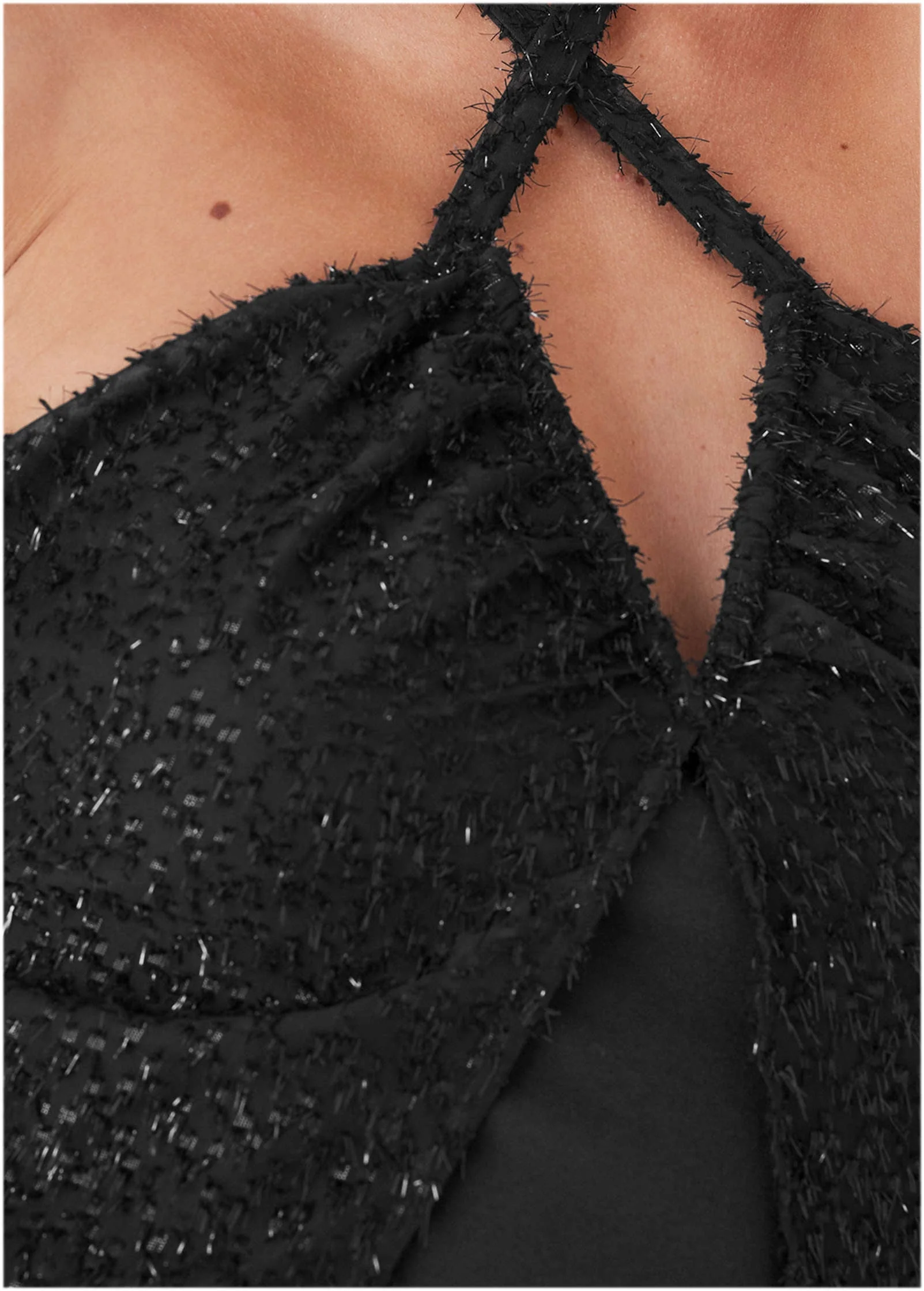 Sheer High-Low Dress - Jet Black - Image 3