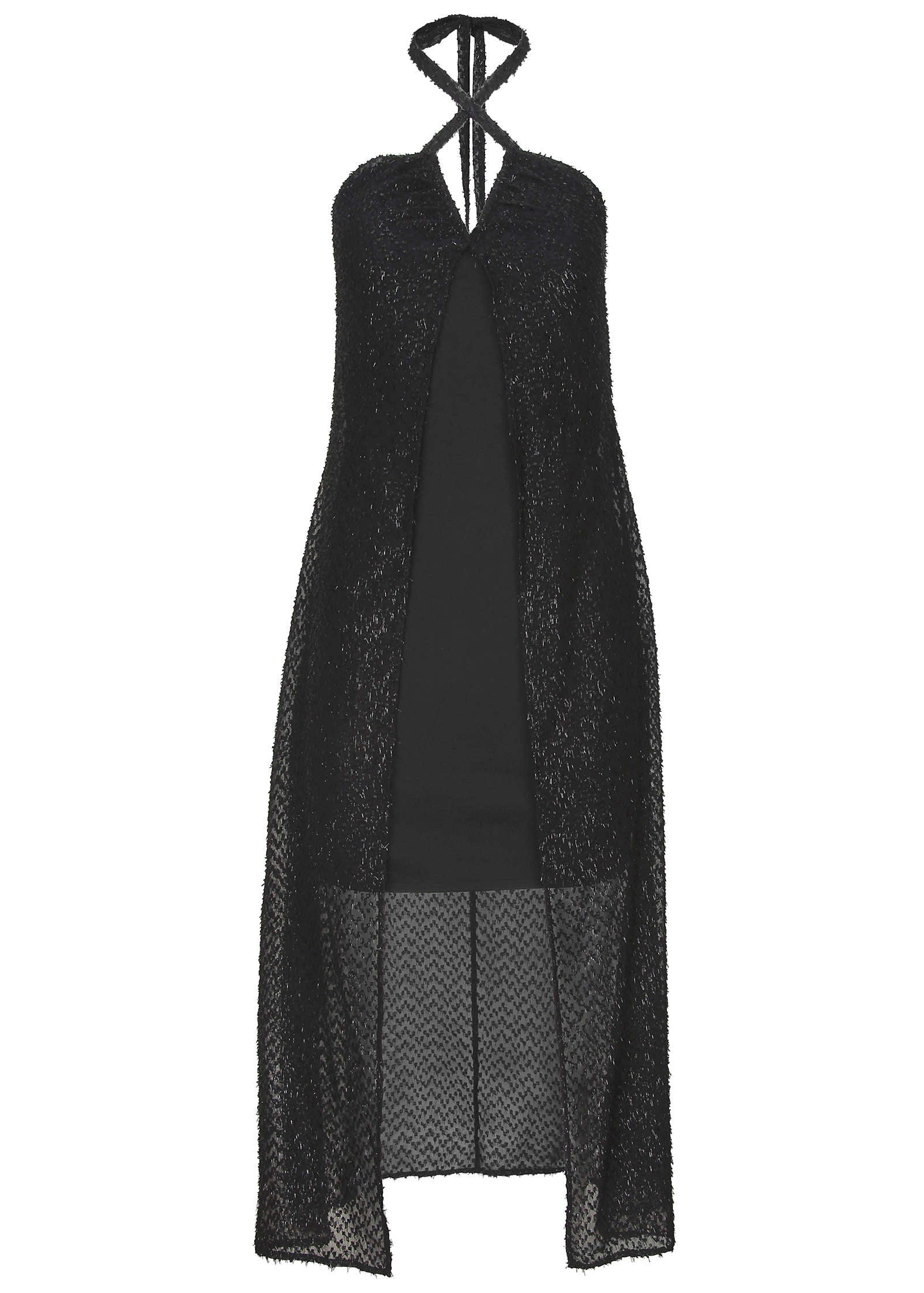 Sheer High-Low Dress - Jet Black - Image 4