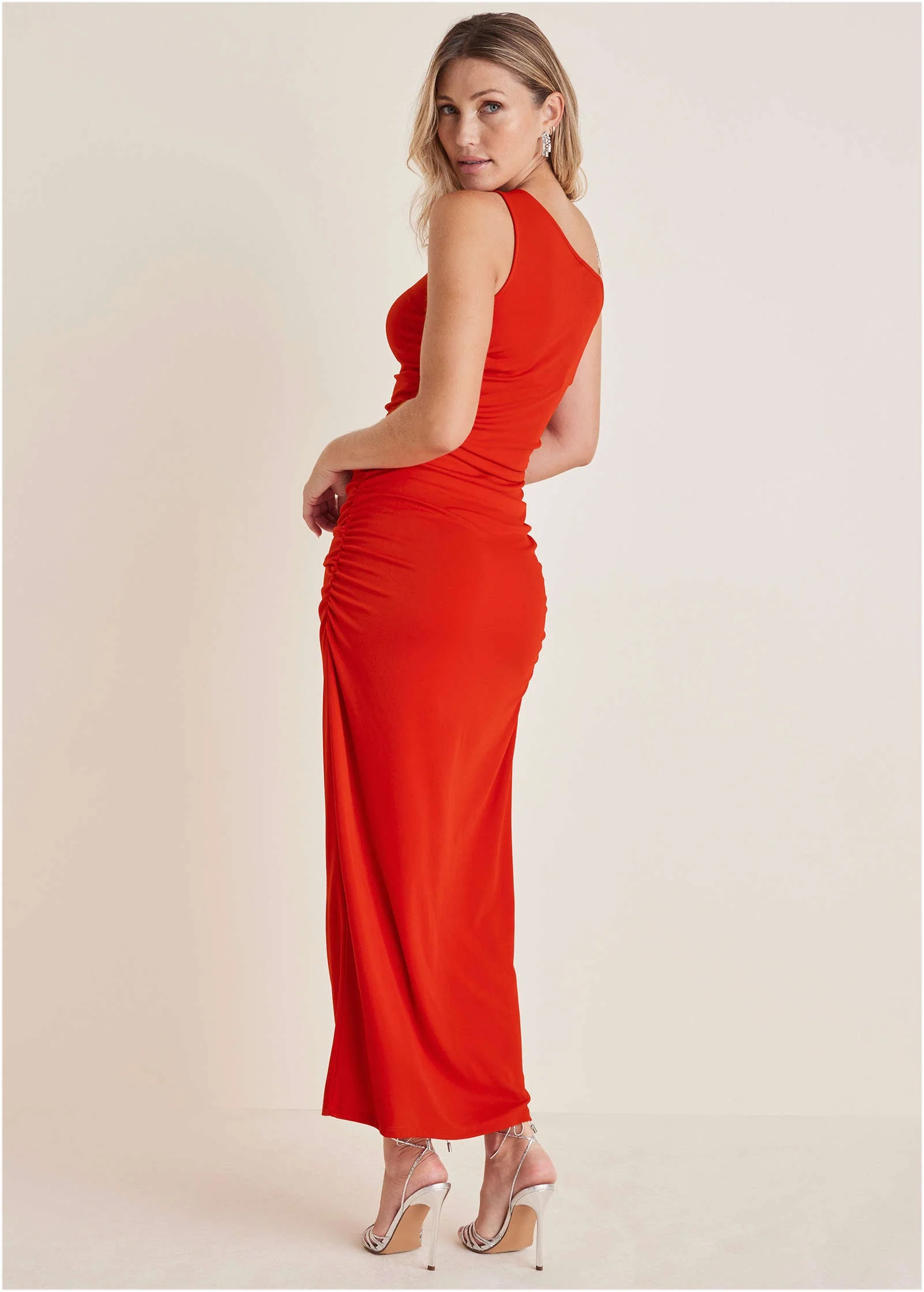 High Slit Maxi Dress - Goji Berry - Image 2