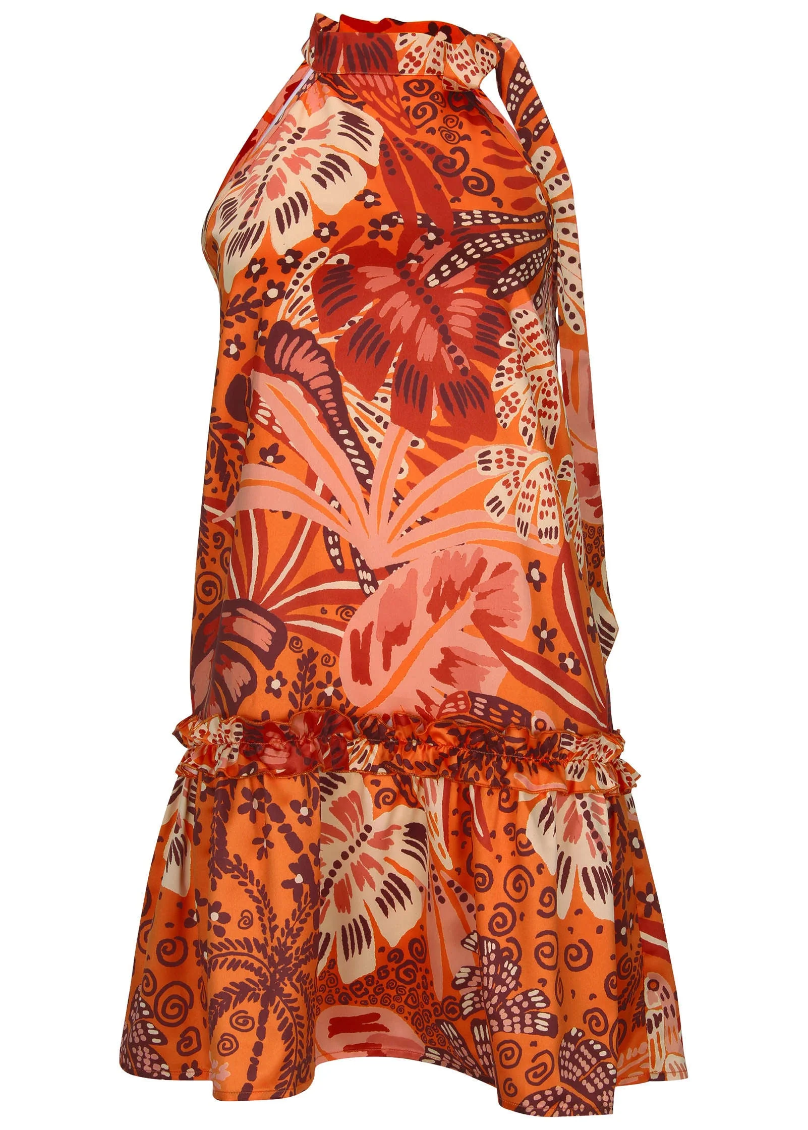 Drop-Waist Mini Dress - Parrot Palm - Image 4
