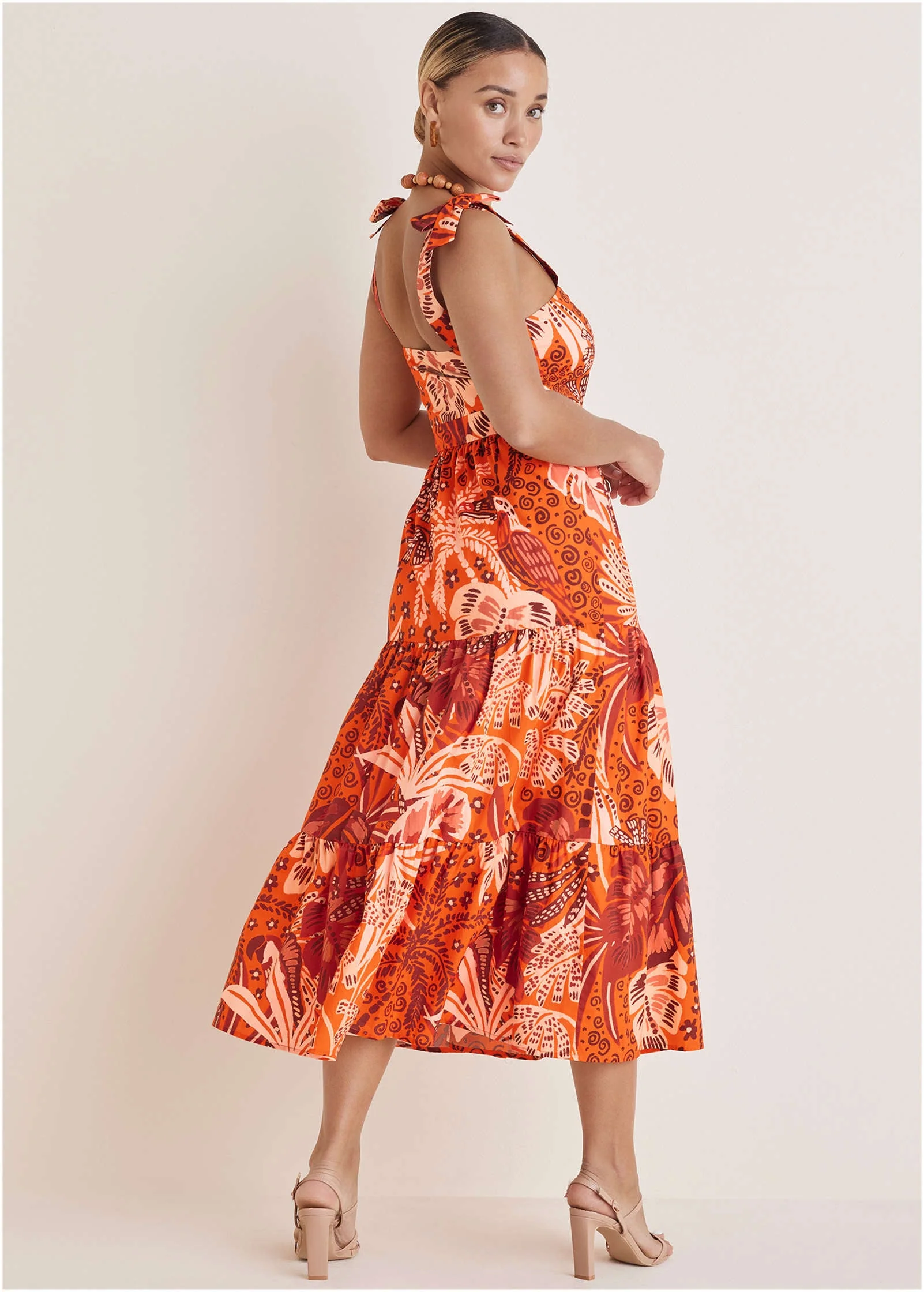 Tiered Maxi Dress - Parrot Palm - Image 2