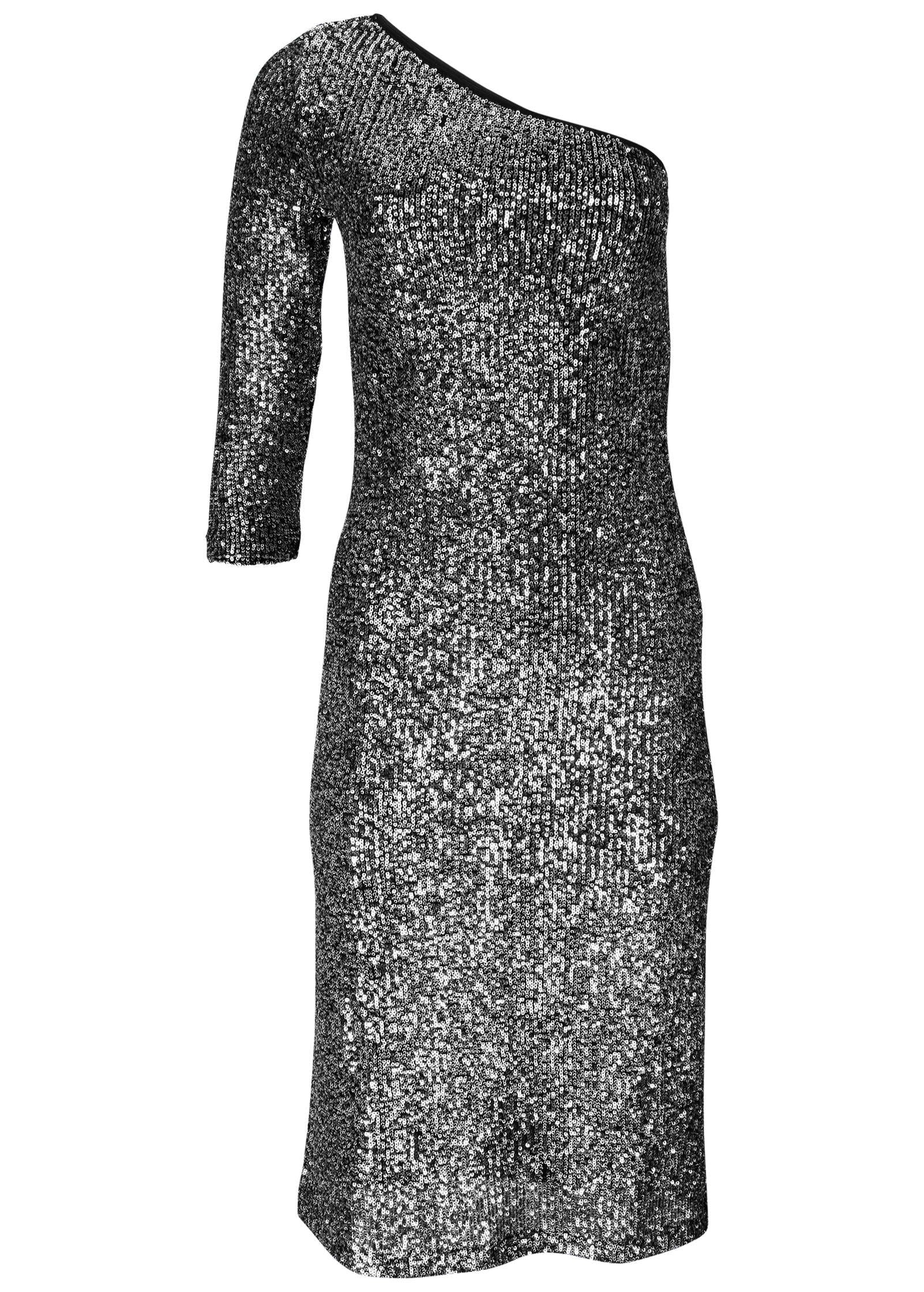 All Over Sequin Midi Dress - Silver - Image 4