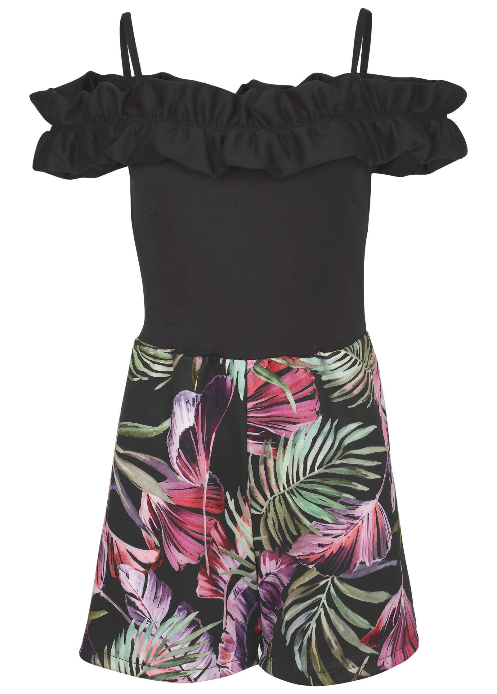 Off-The-Shoulder Romper - Illuminated Jungle - Image 3