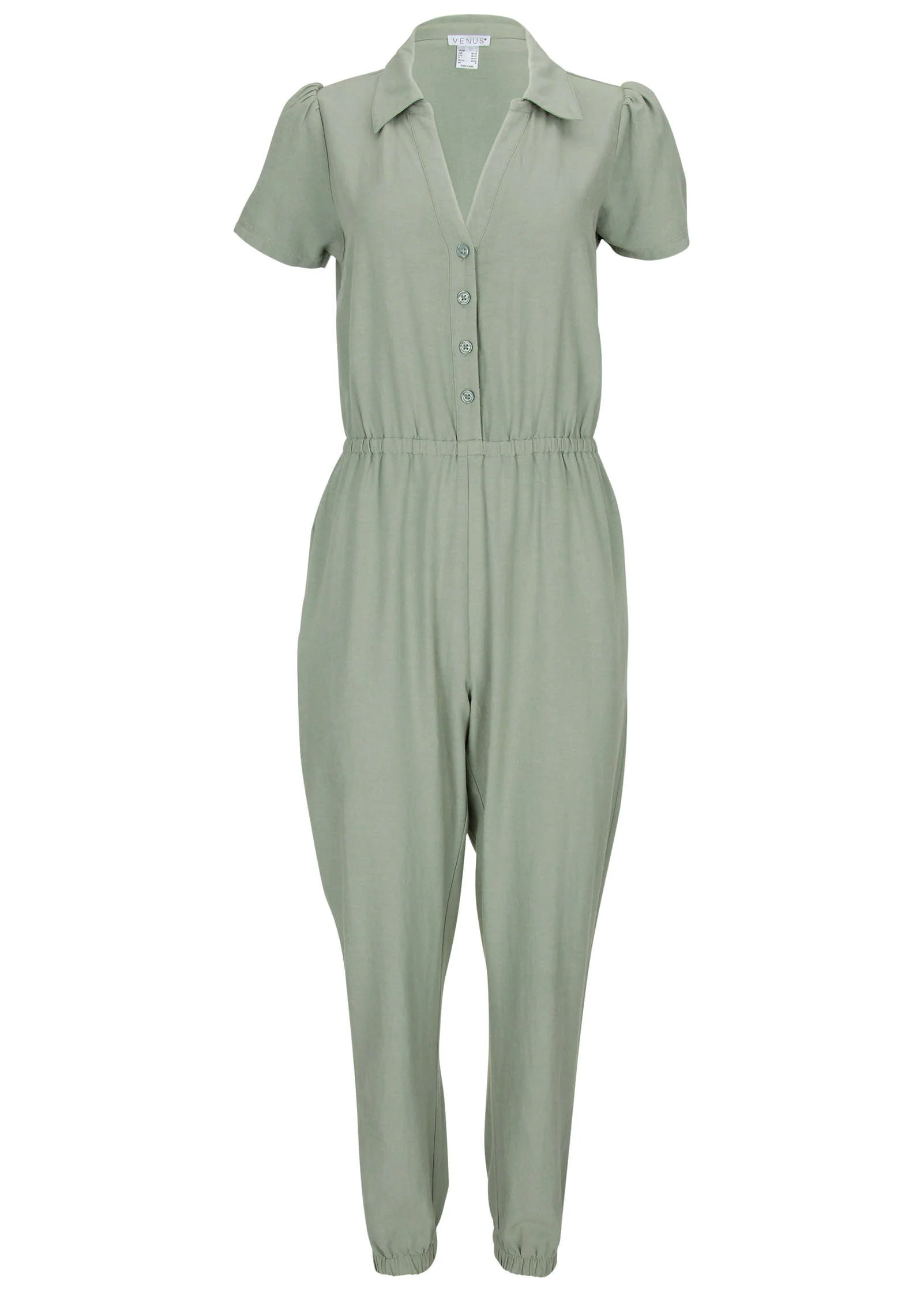 Linen Jogger Jumpsuit - Iceberg Green - Image 4