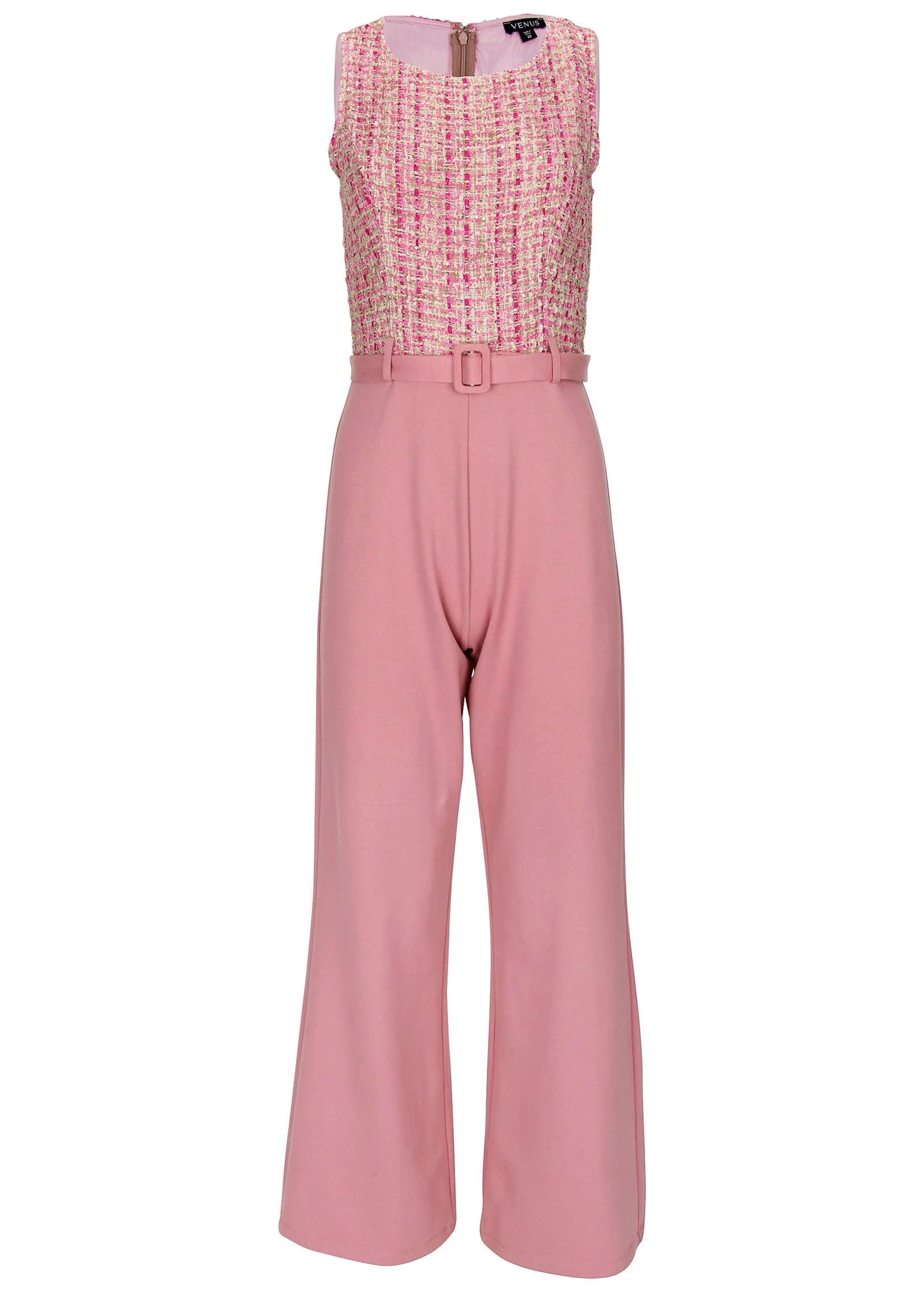 Tweed Belted Jumpsuit - Polignac - Image 3
