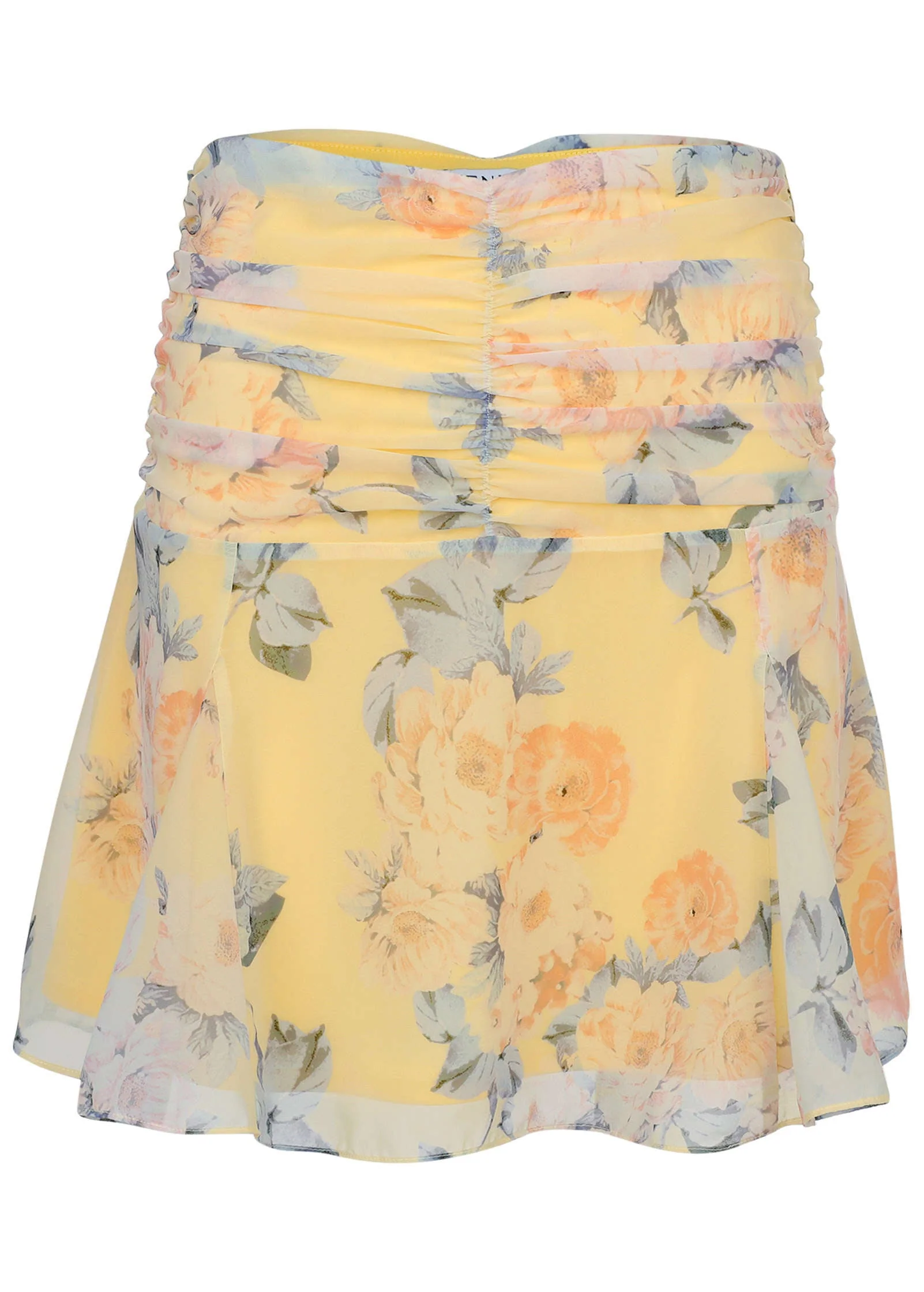 Crinkle Chiffon Mini Skirt - Custard Roses - Image 6