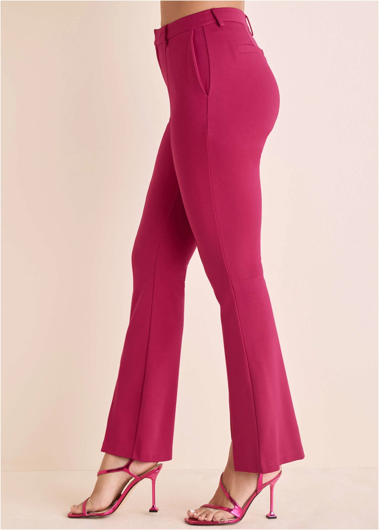 Front Slit Wide Leg Pant - Granita - Image 5