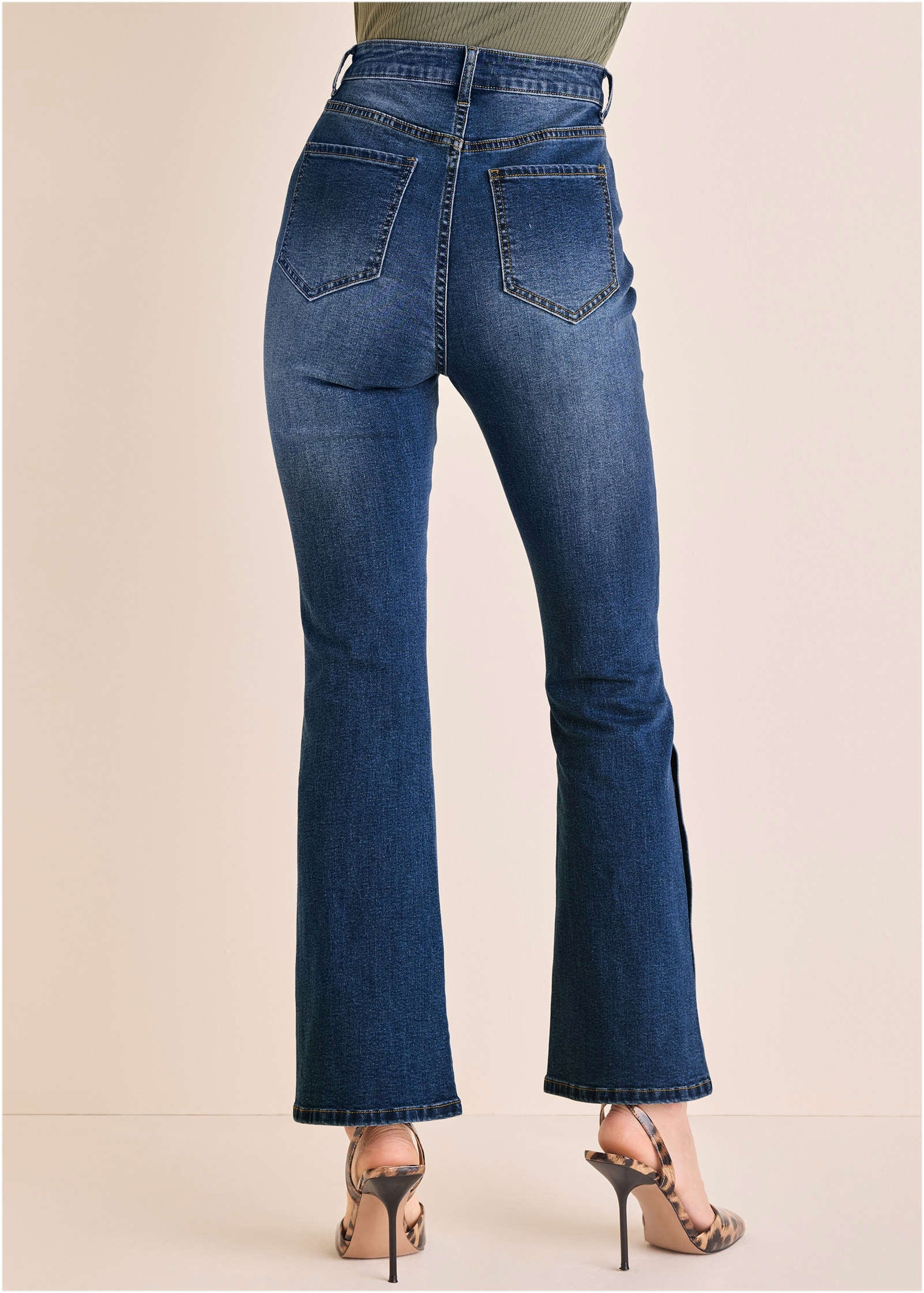 Penelope Snap Detail Jean - Medium Wash - Image 4