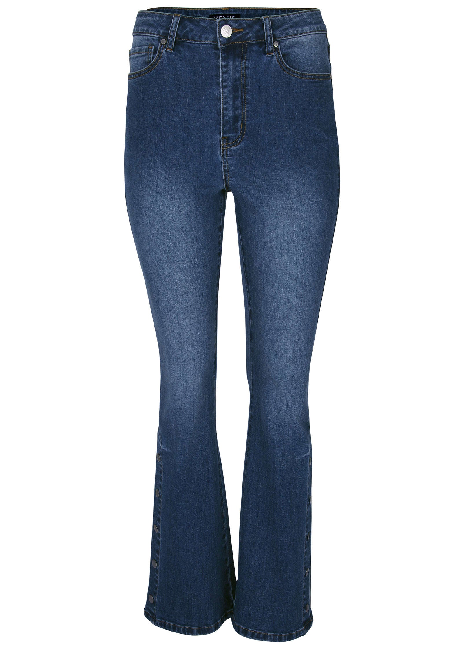 Penelope Snap Detail Jean - Medium Wash - Image 6