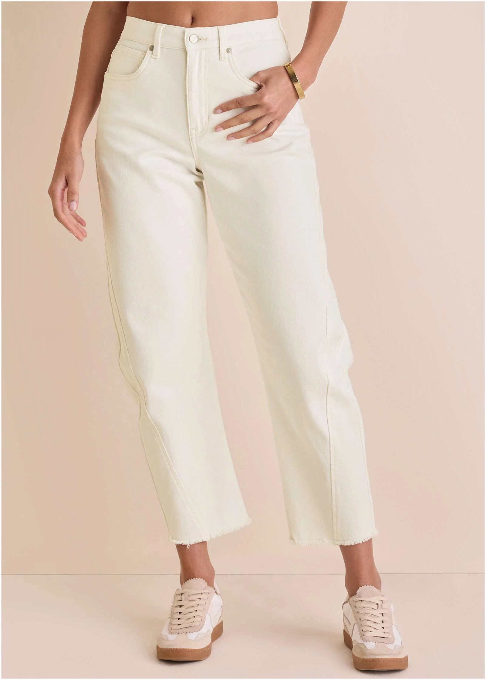 Barrel Leg Jean - Off White - Image 2