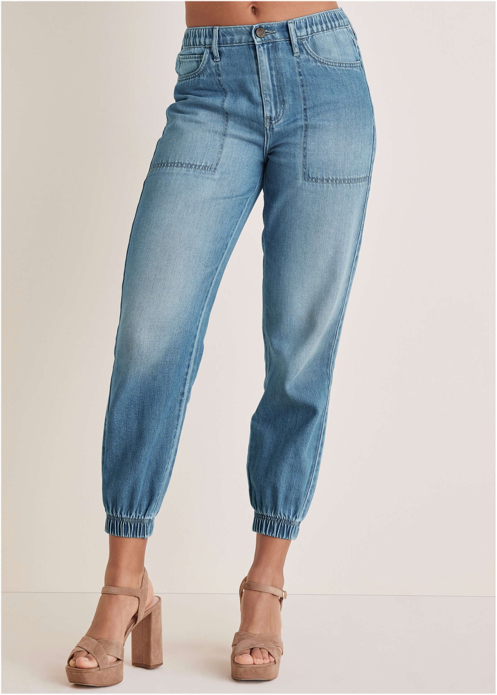 Denim Jogger  - Light Wash - Image 2