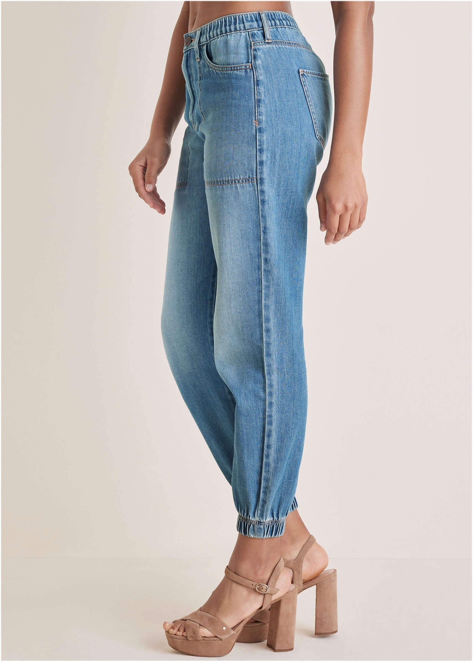 Denim Jogger  - Light Wash - Image 3