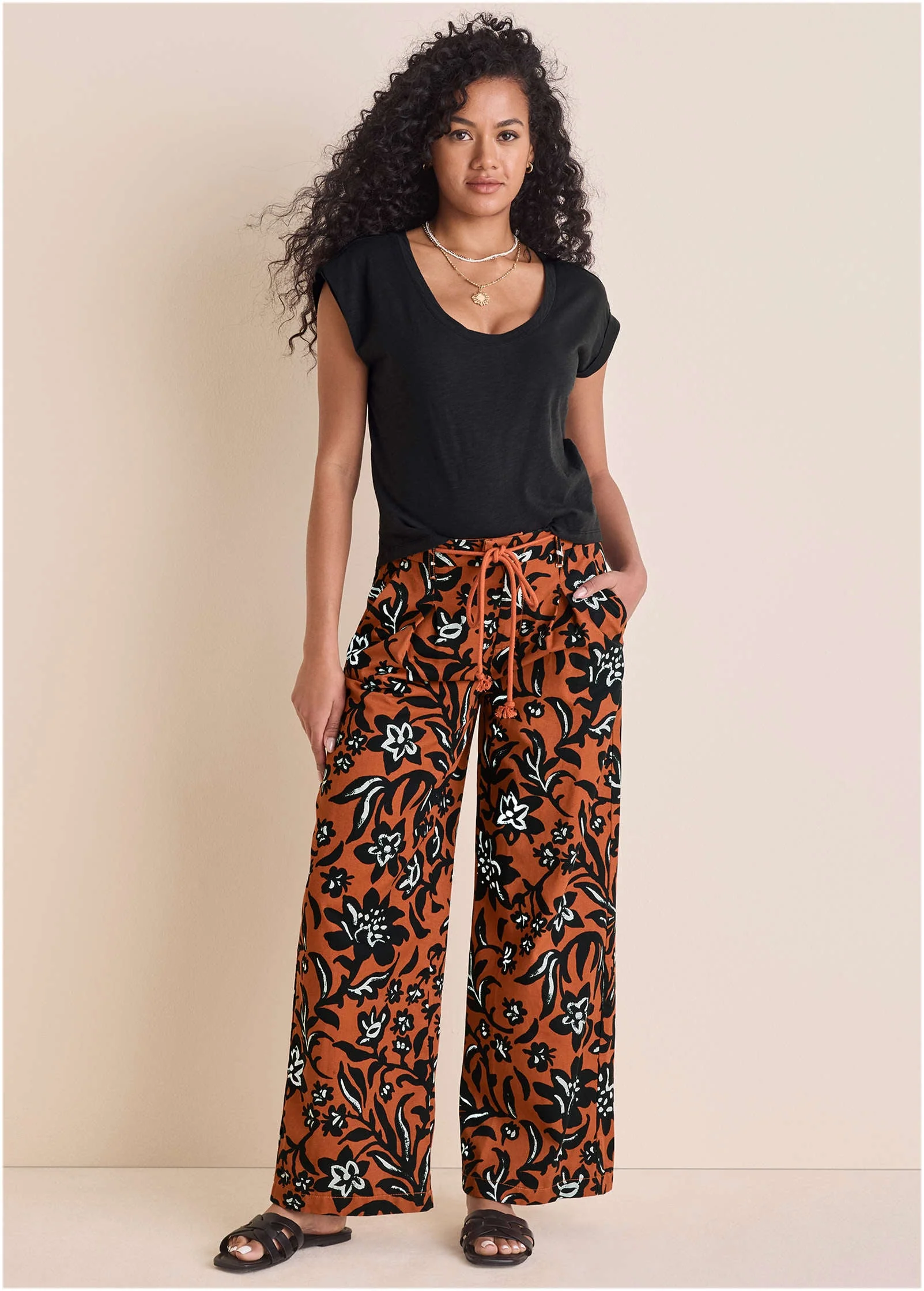 Chino Wide Leg Pant - Painterly Floral - Image 2