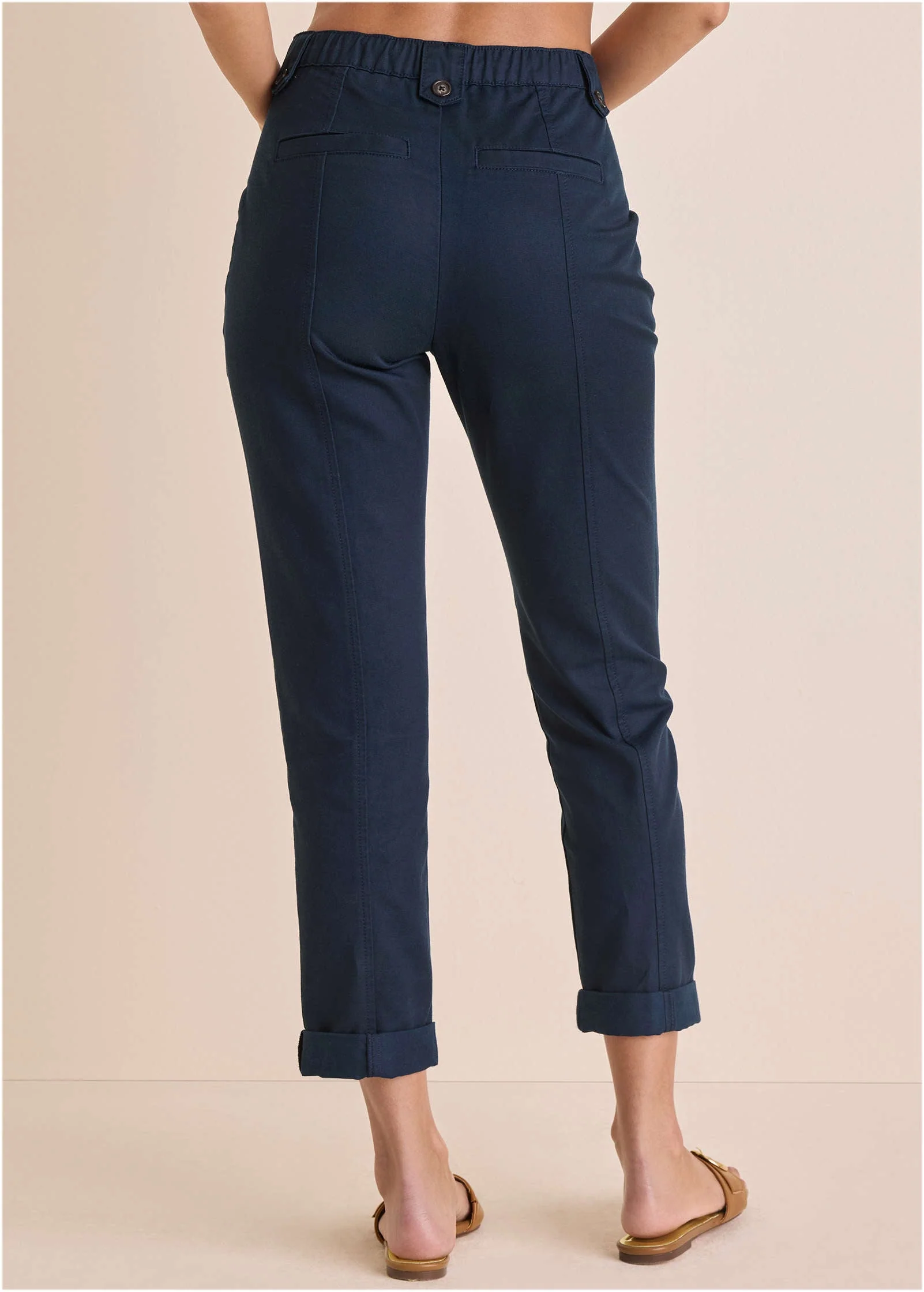 Rolled Hem Chino Pant - Navy - Image 4