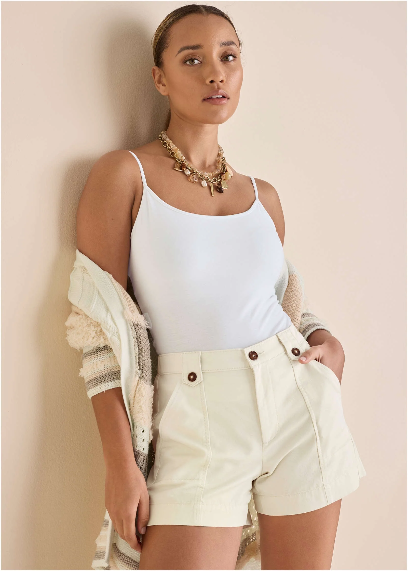 Chino 5 Inch Short - Cream