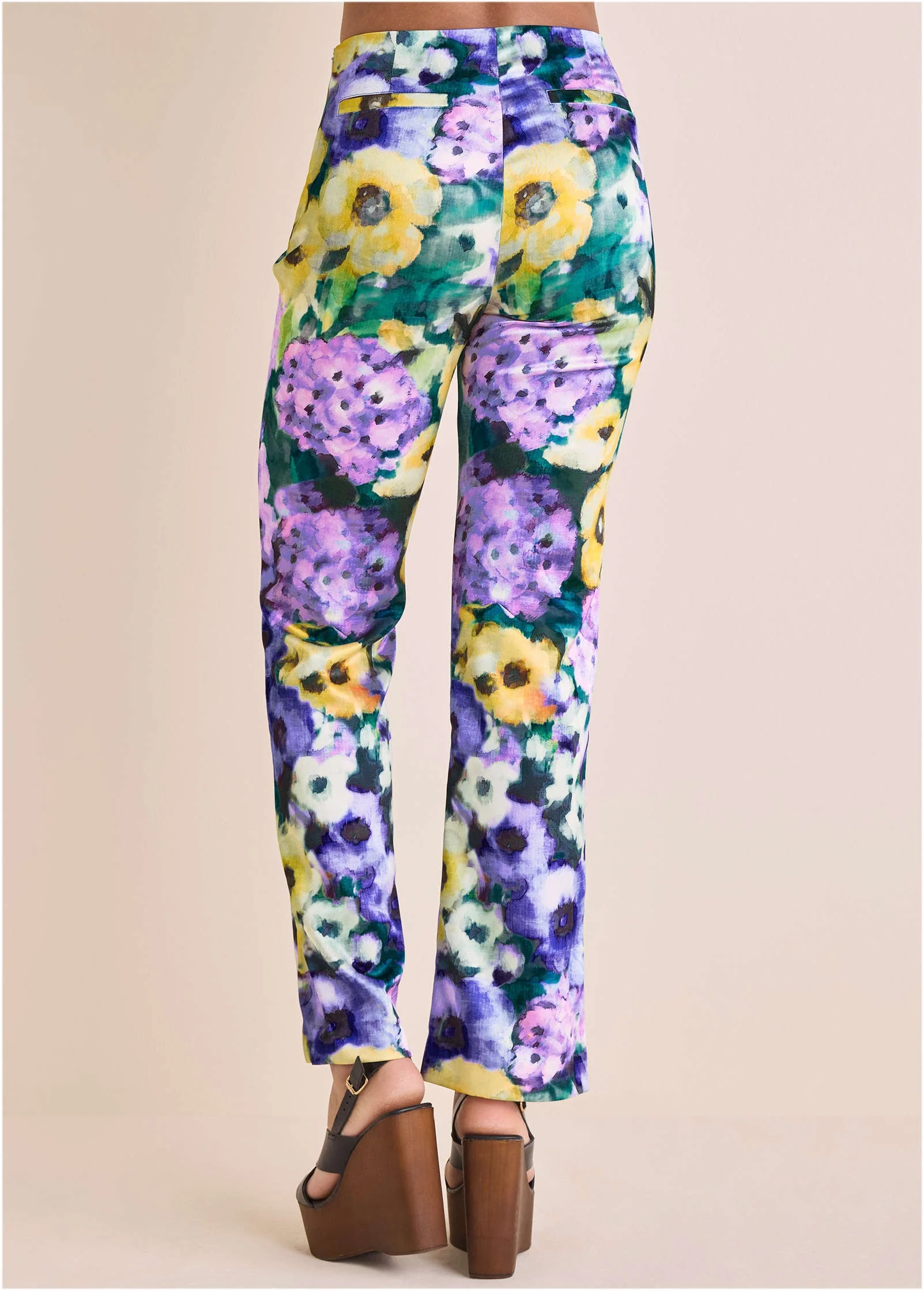 Satin Flare Pant - Monet's Garden - Image 3