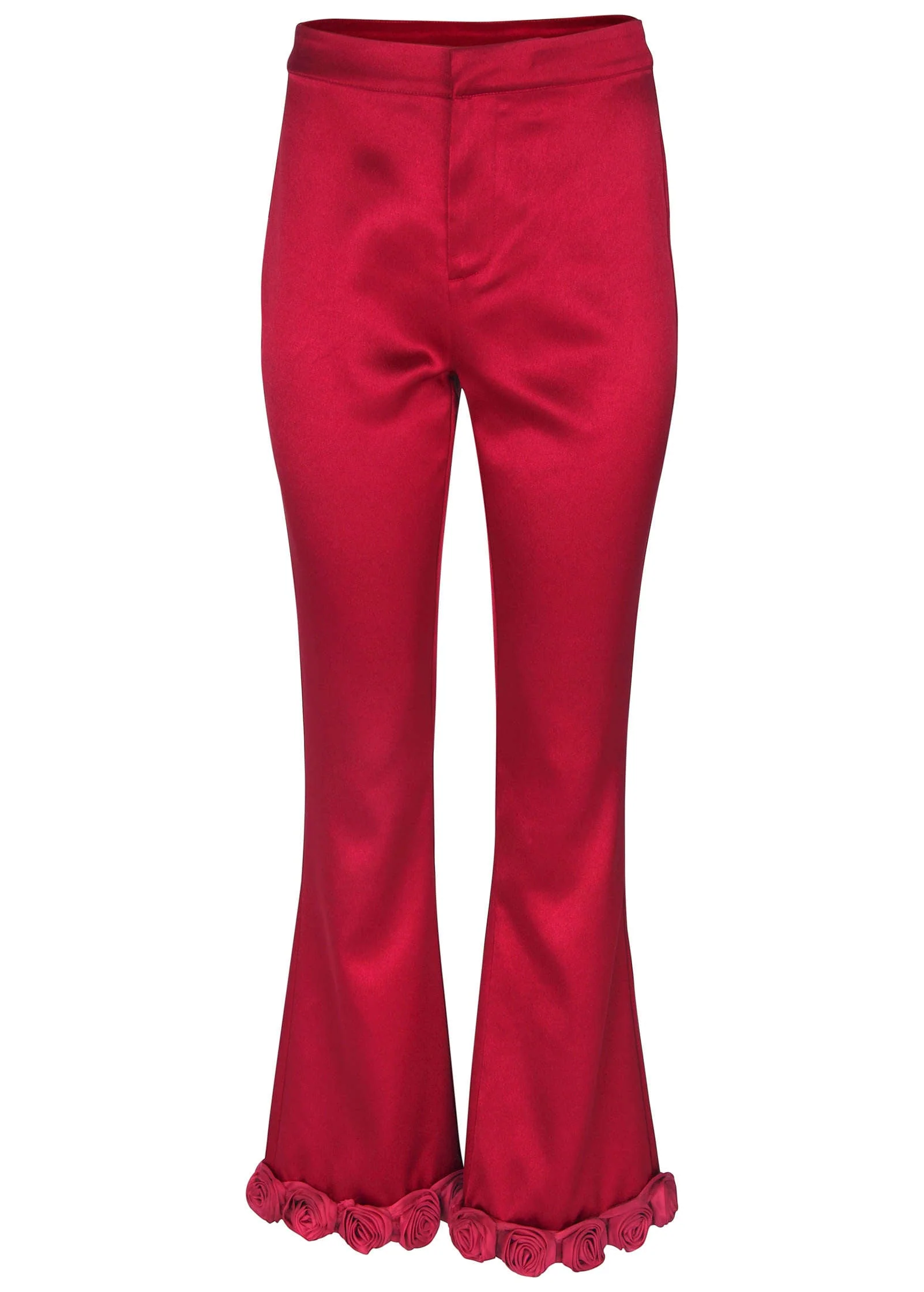 Rose Trim Trouser - Dark Red - Image 7