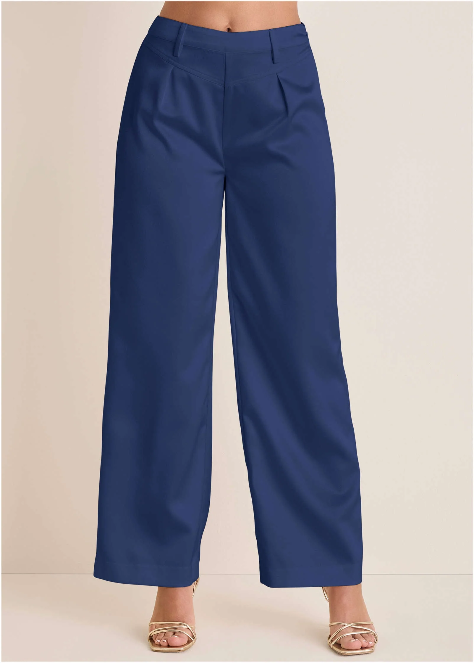 Shiny Satin Pant - Dark Blue - Image 2