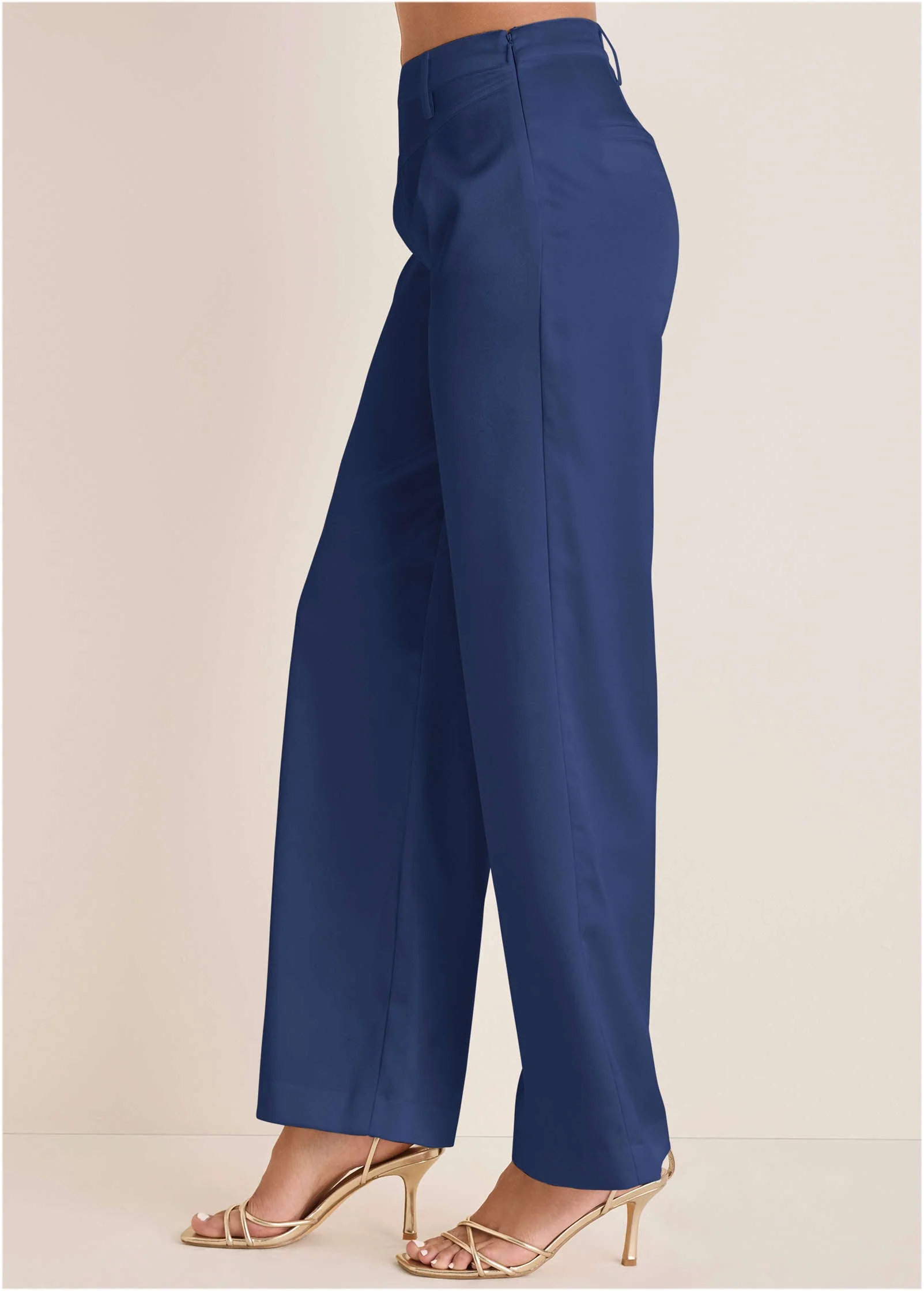 Shiny Satin Pant - Dark Blue - Image 4