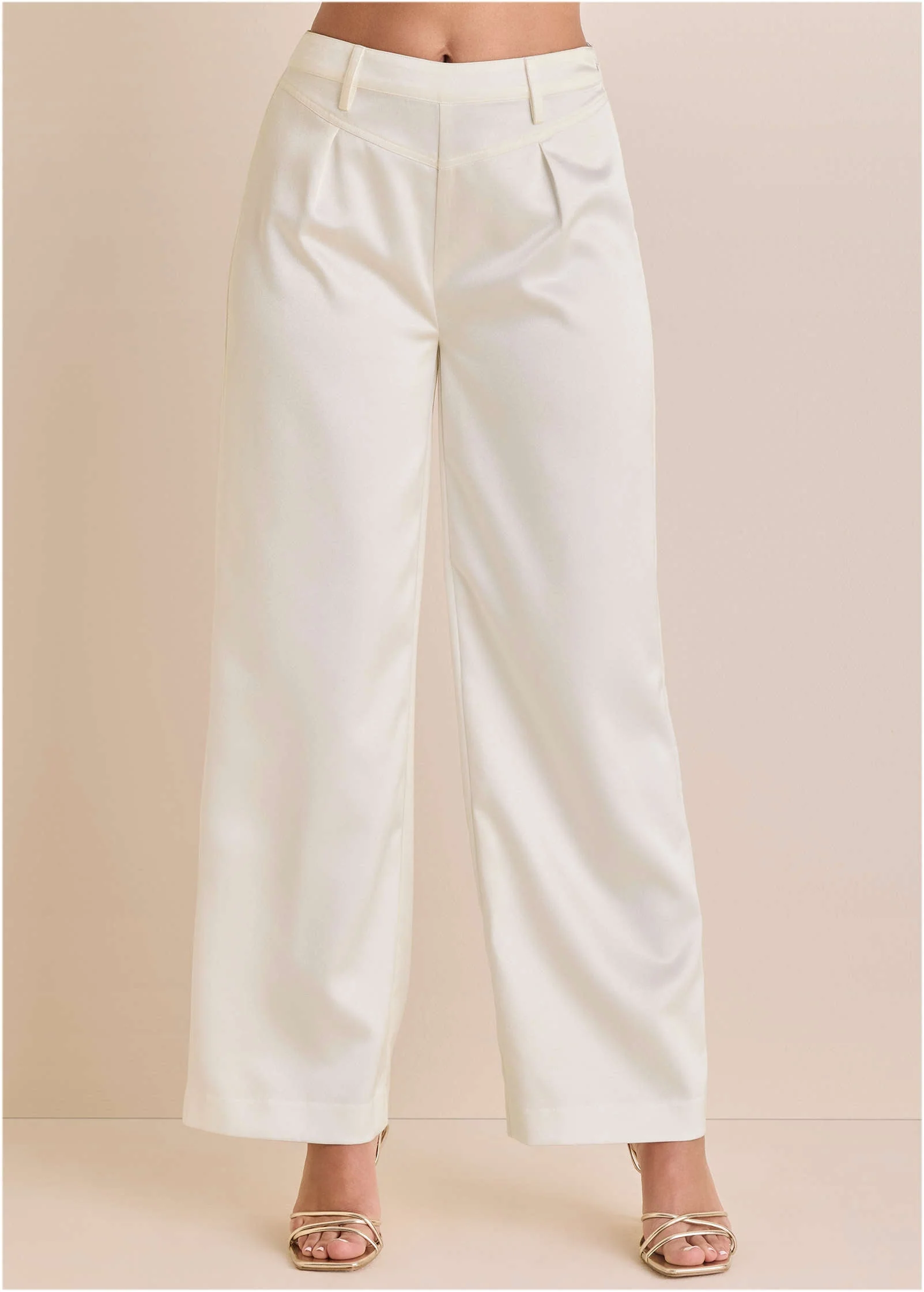 Shiny Satin Pant - Off White - Image 2