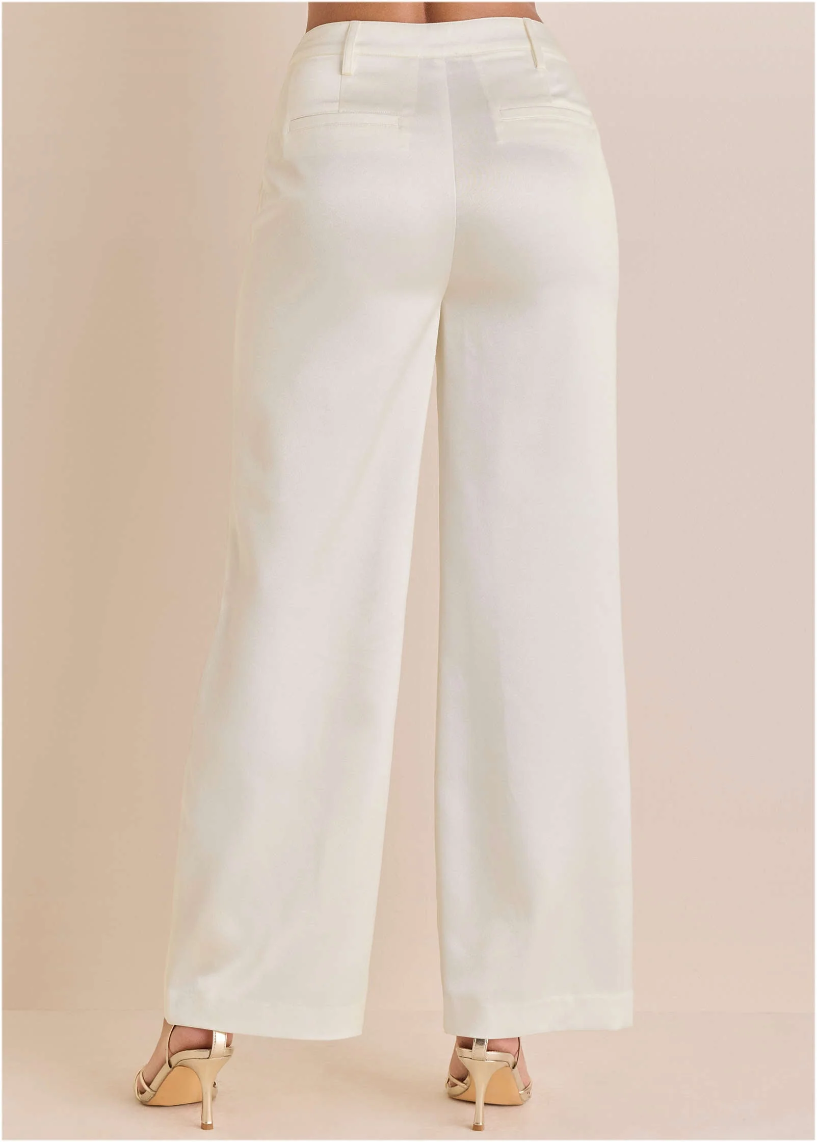 Shiny Satin Pant - Off White - Image 3