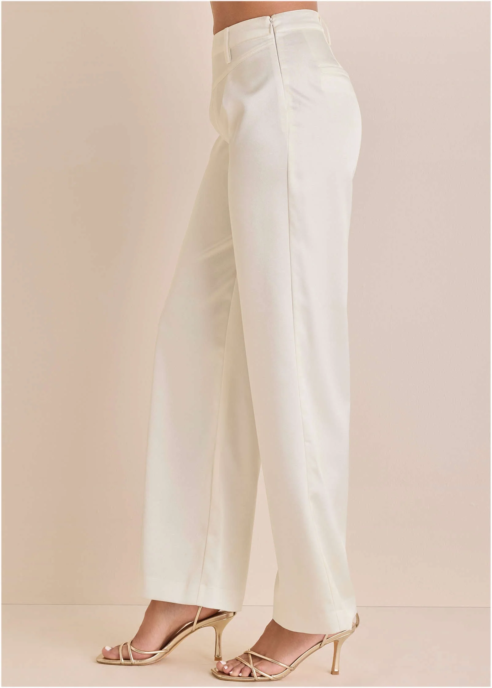 Shiny Satin Pant - Off White - Image 4