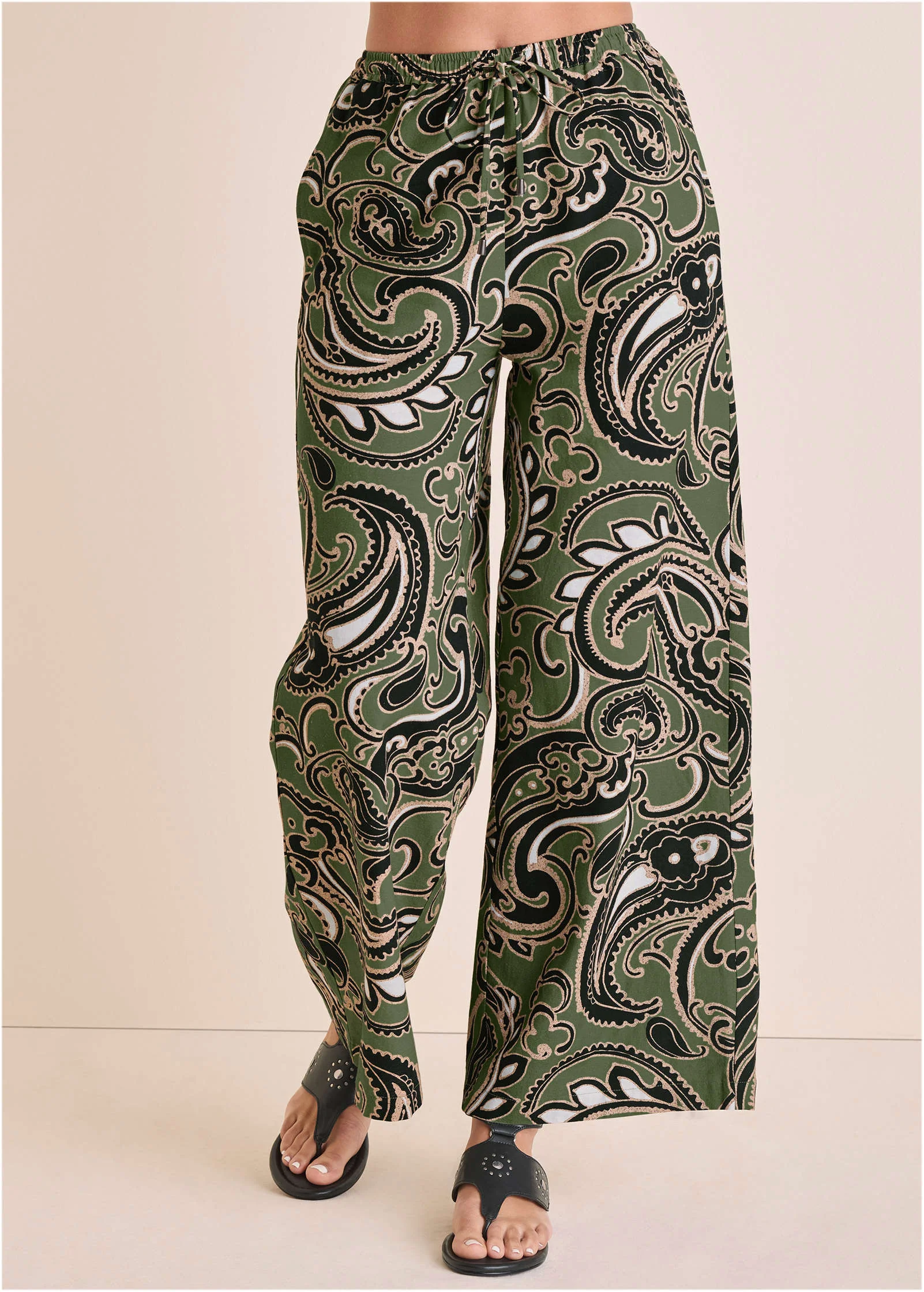 Linen Wide Leg Pant - Large Splendid Paisley