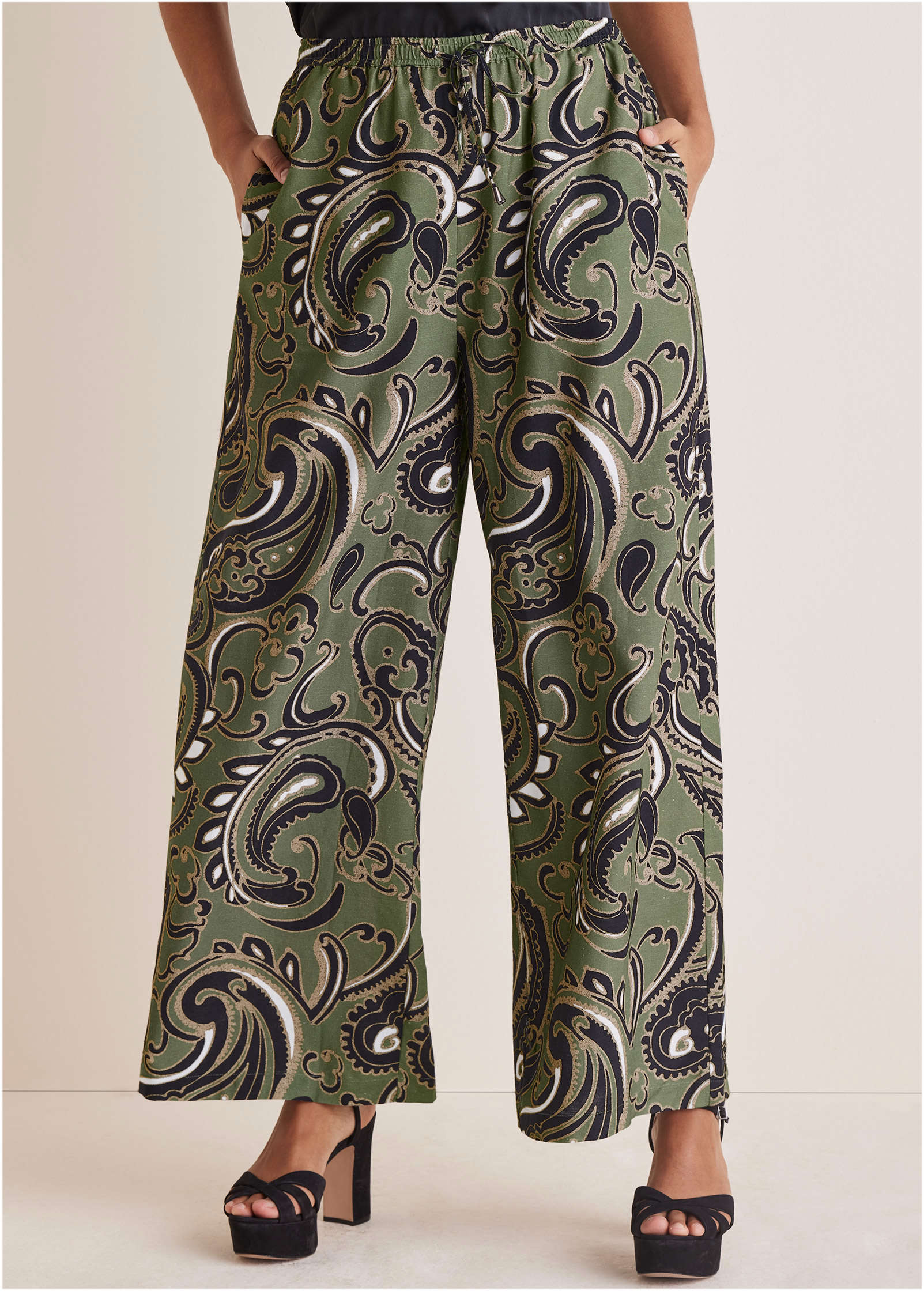 Linen Wide Leg Pant - Large Splendid Paisley - Image 6