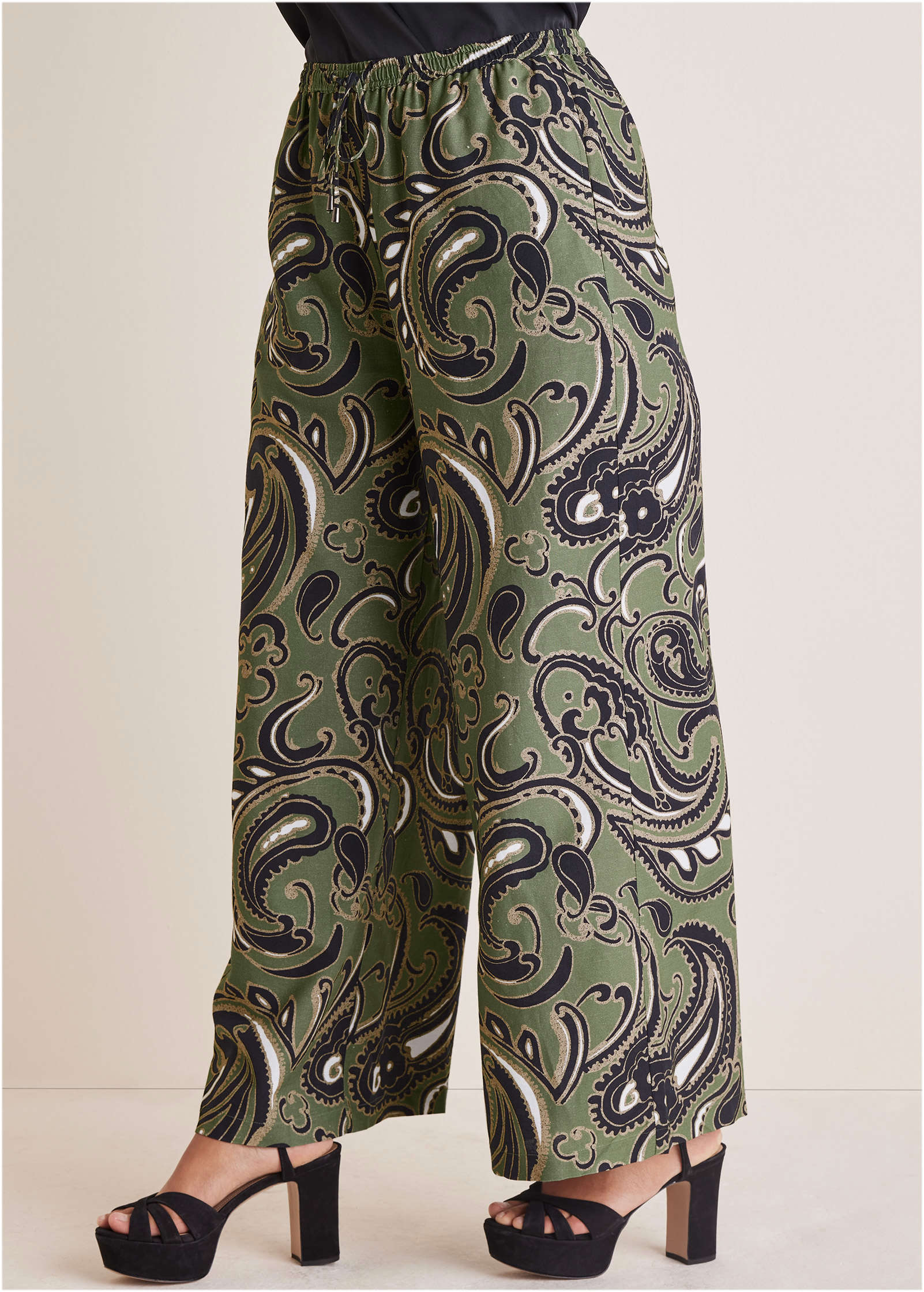 Linen Wide Leg Pant - Large Splendid Paisley - Image 8