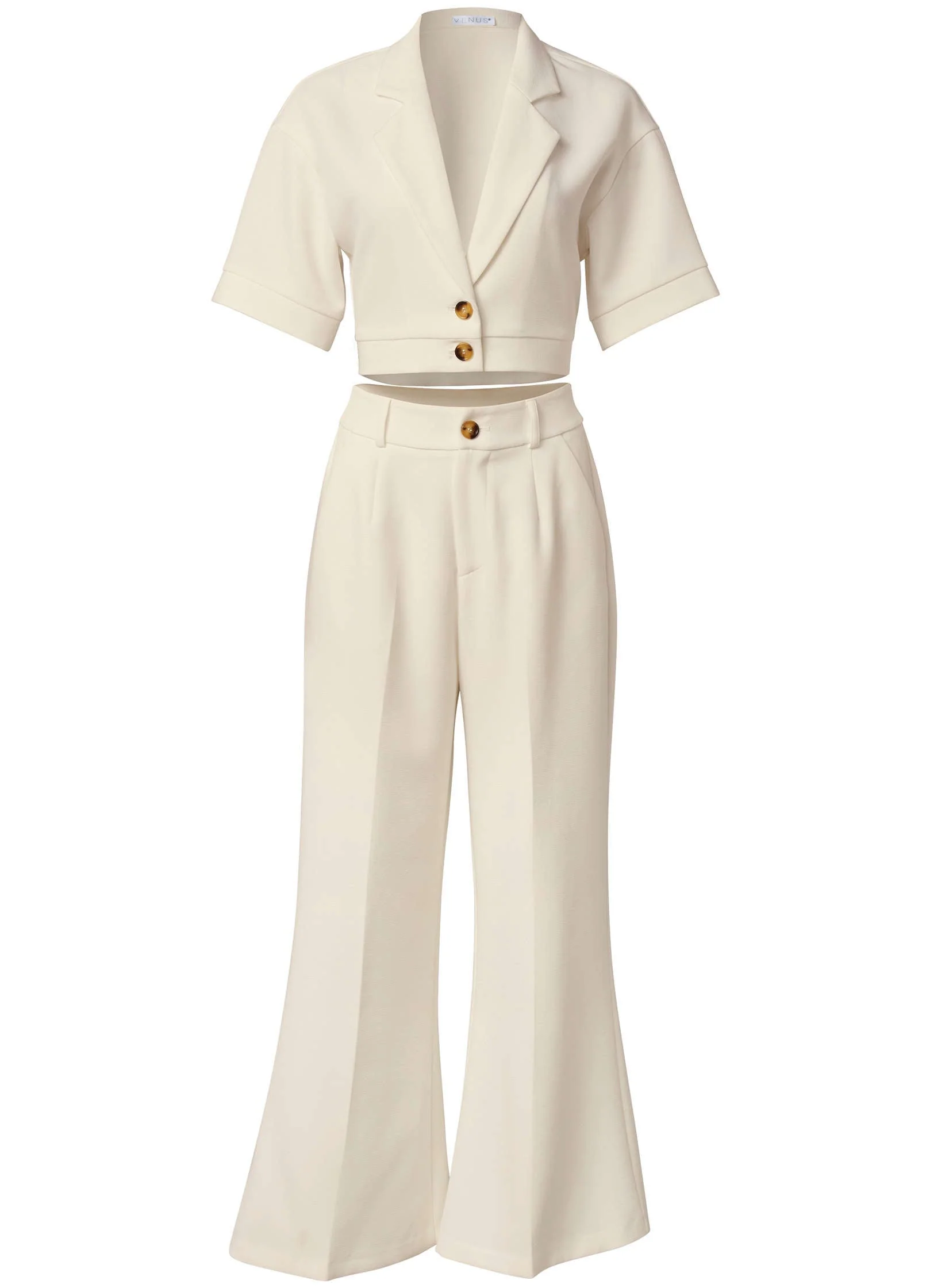 Flare Leg Suiting Set - Off White - Image 3