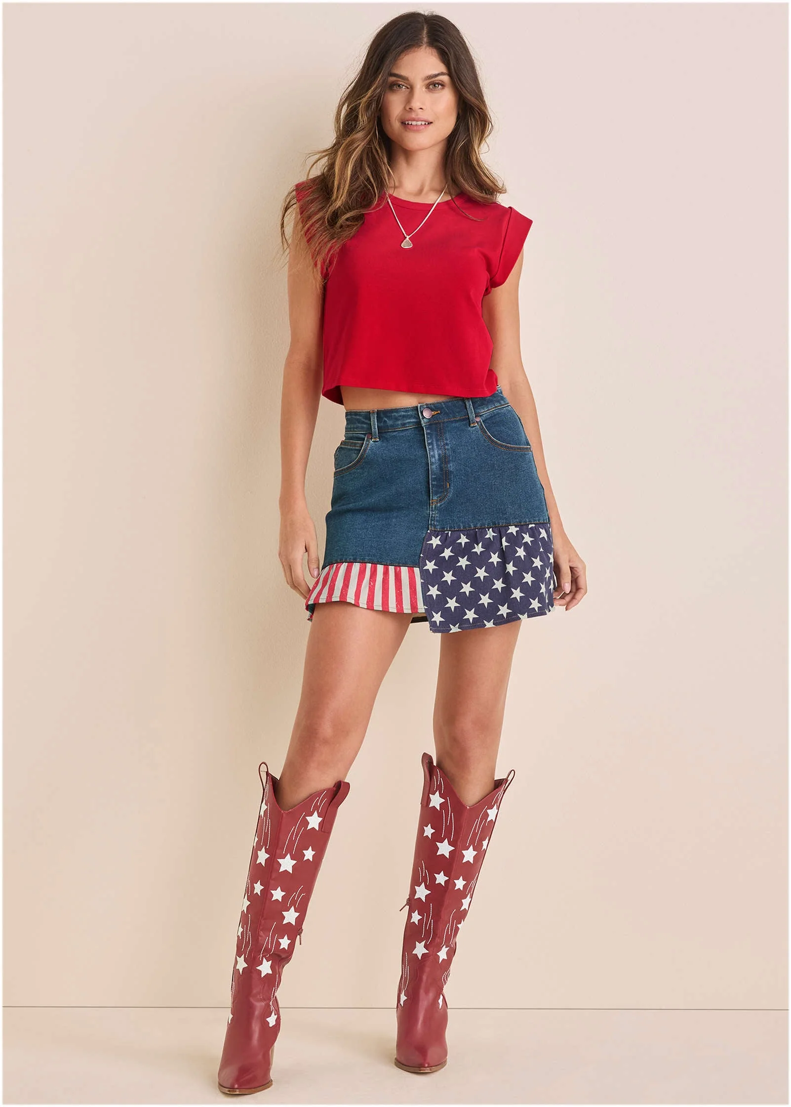 All American Denim Skirt - Medium Wash - Image 2
