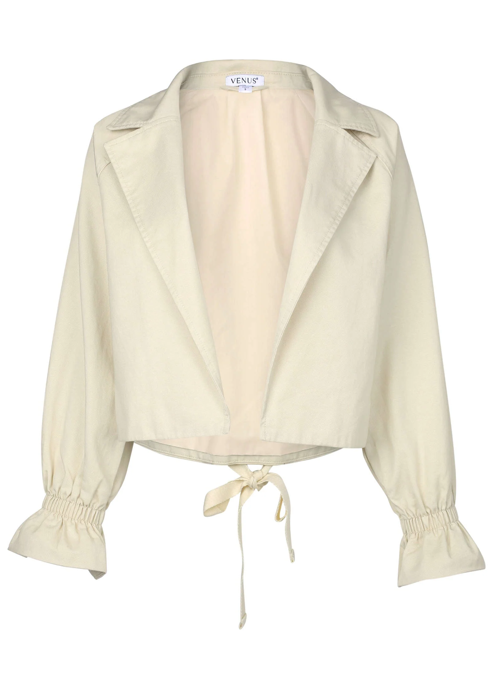 Crop Trench Coat - Cream - Image 5