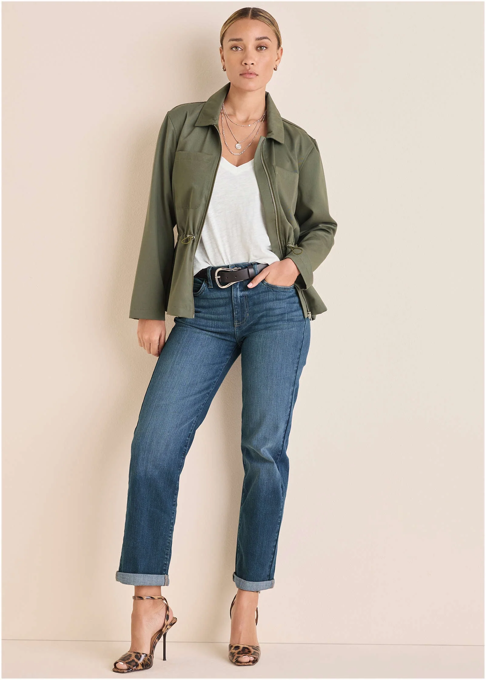 Twill Utility Jacket - Olive - Image 3