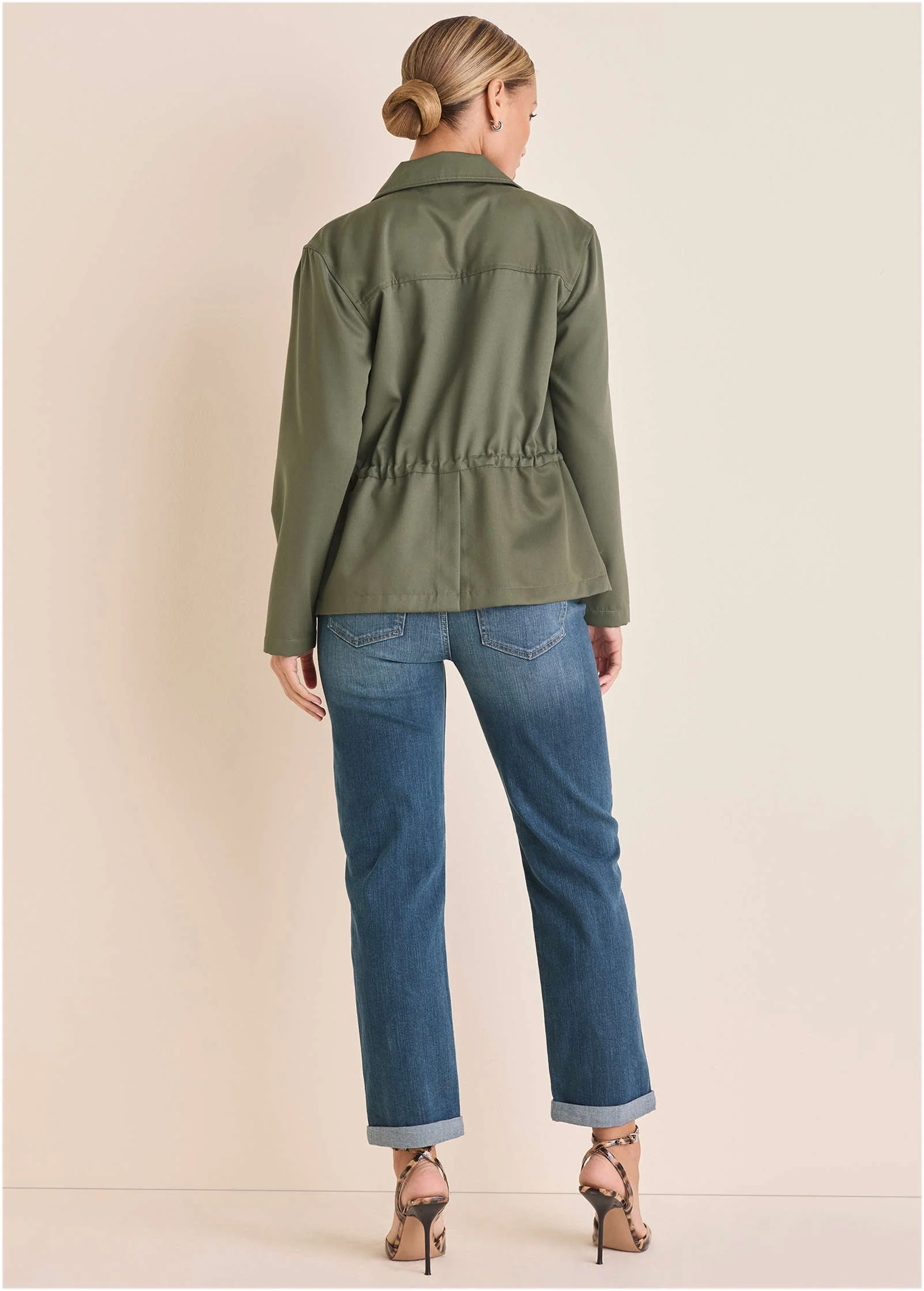 Twill Utility Jacket - Olive - Image 4