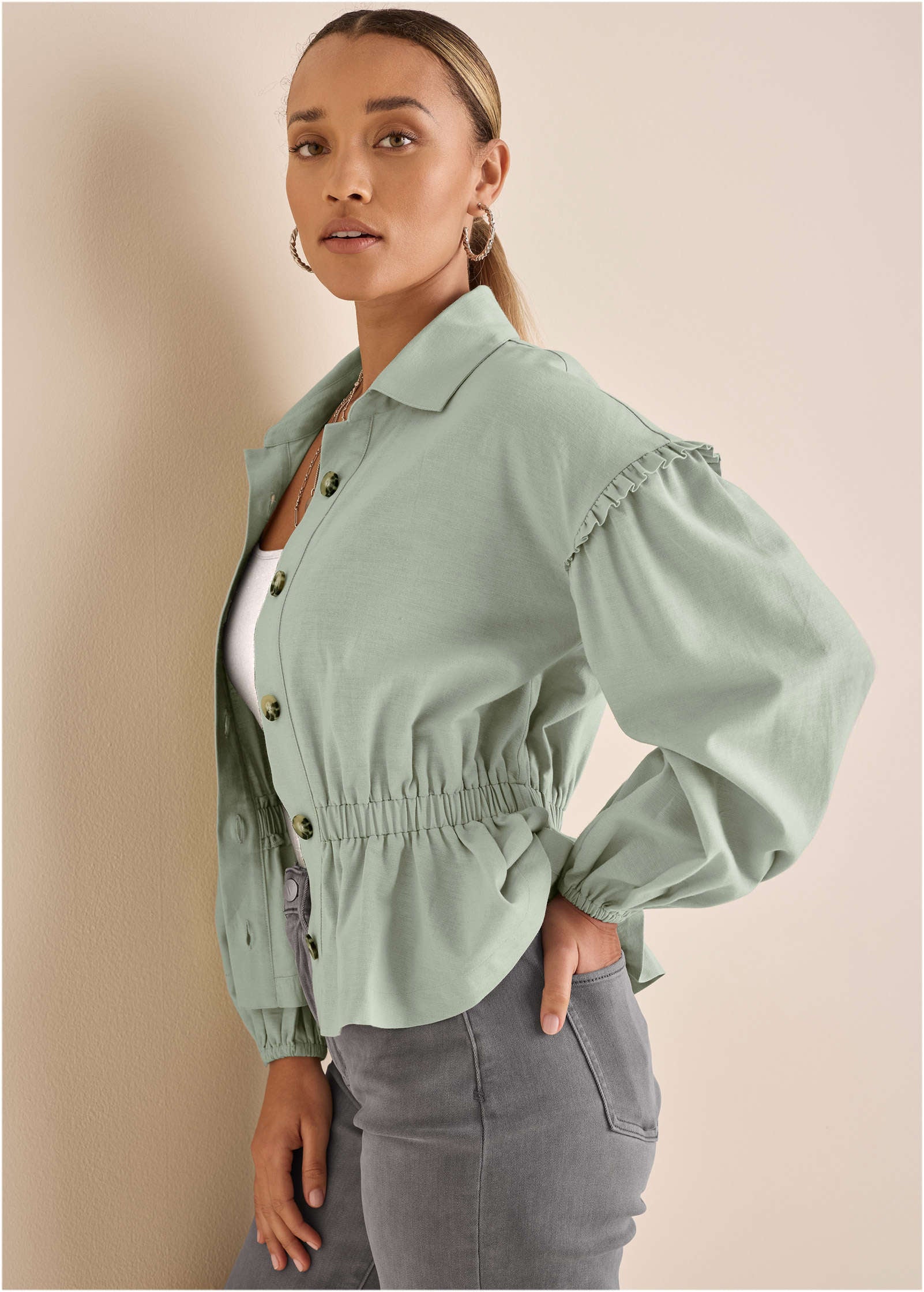 Linen Jacket - Storm Gray