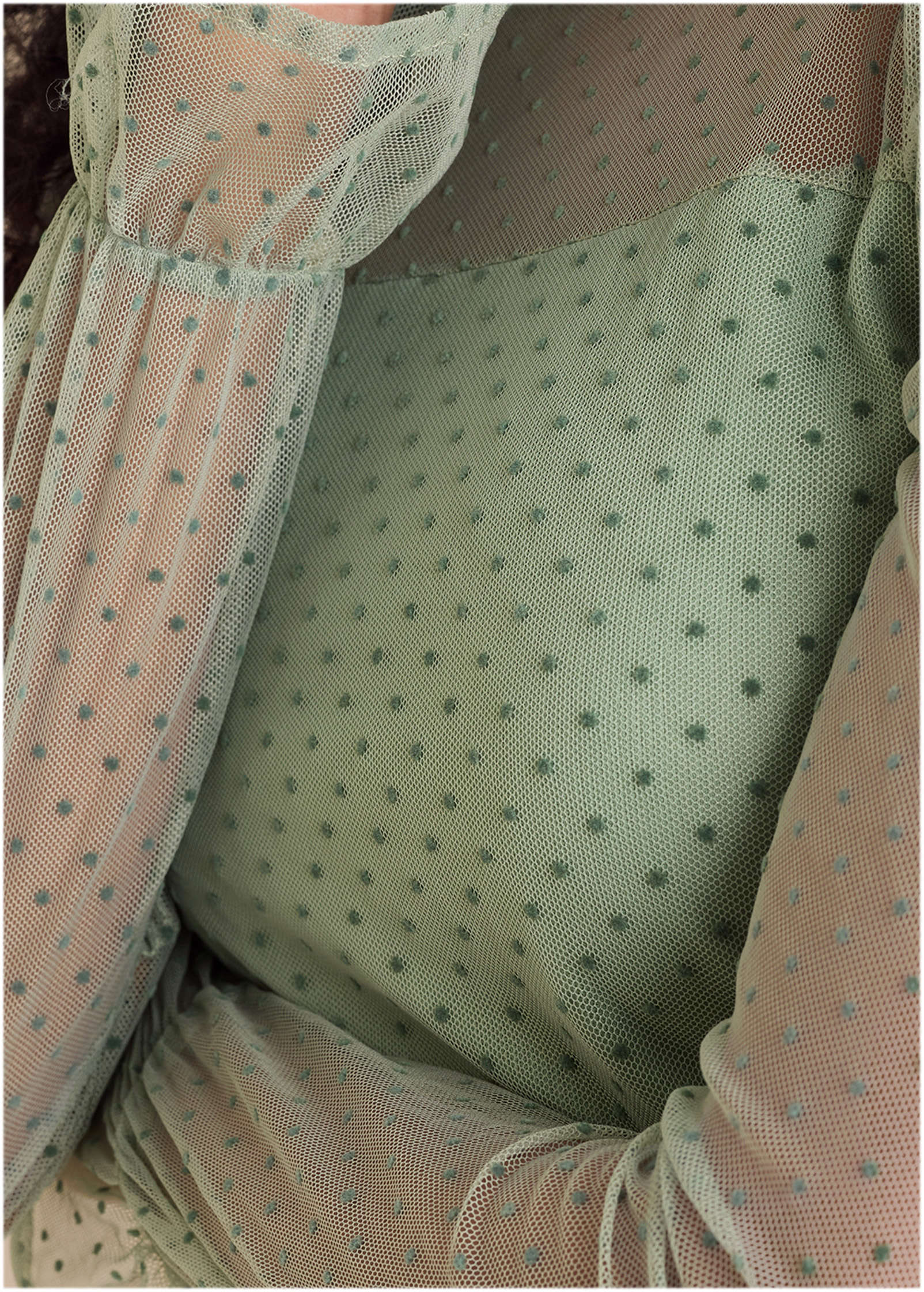 Dot Mesh Top - Iceberg Green - Image 5