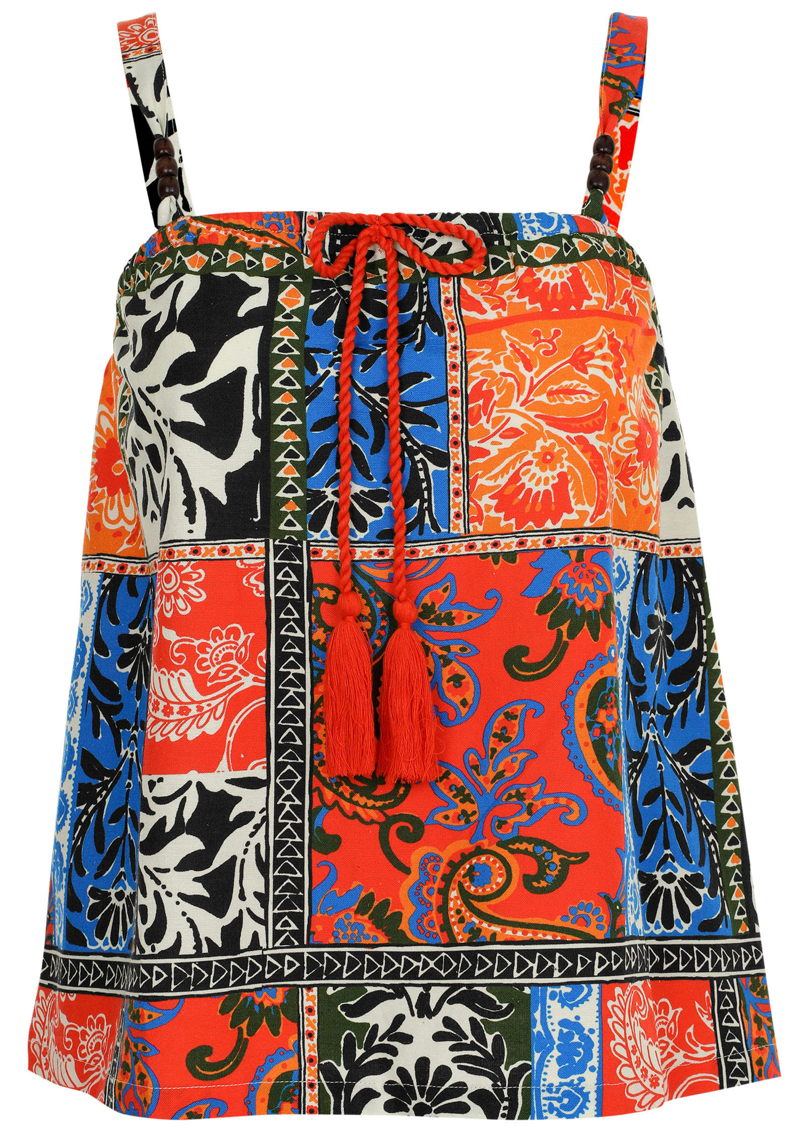 Printed Linen Tank - Tamarini Garden Tile - Image 5