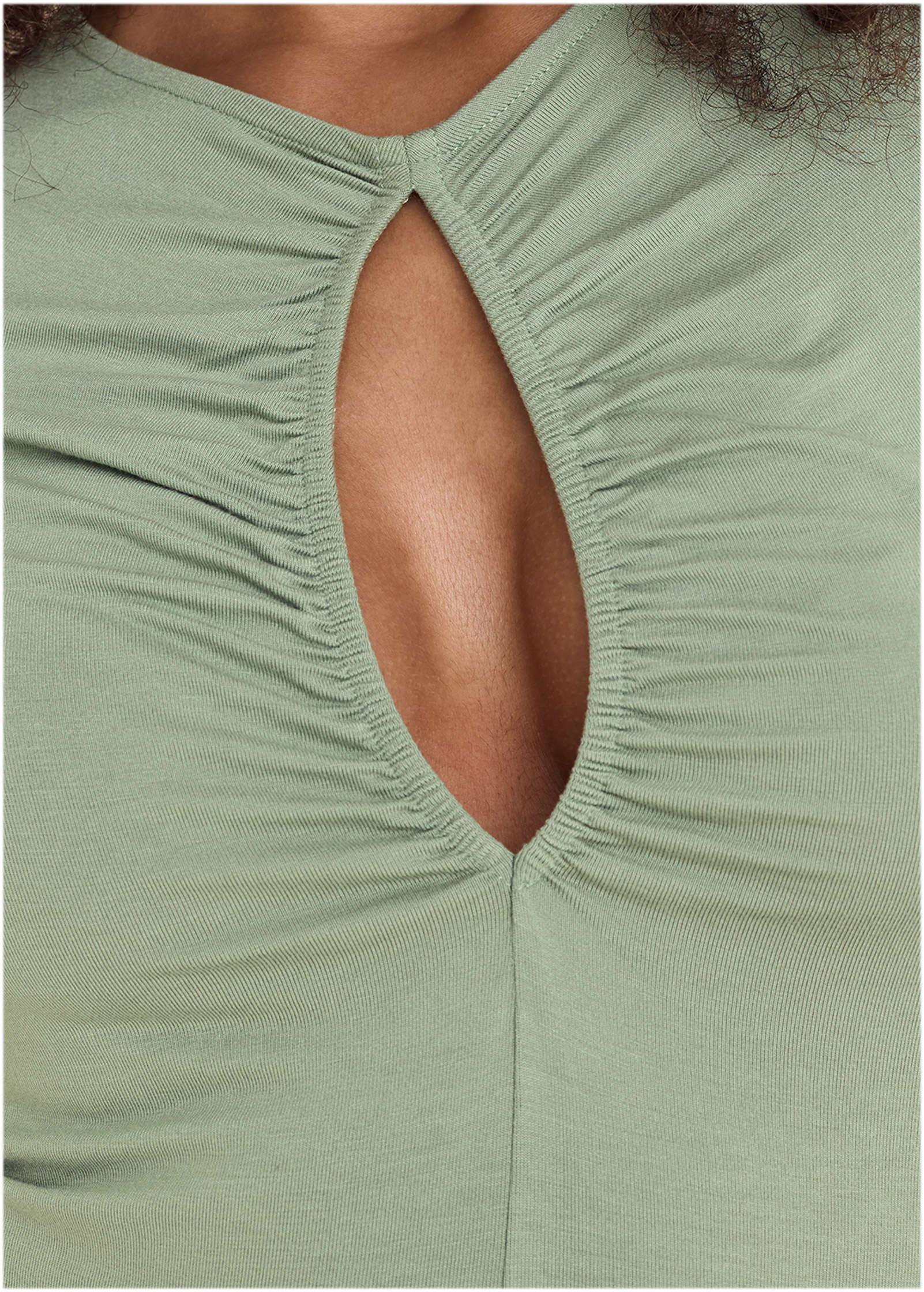 Ruched Keyhole Top - Iceberg Green - Image 4