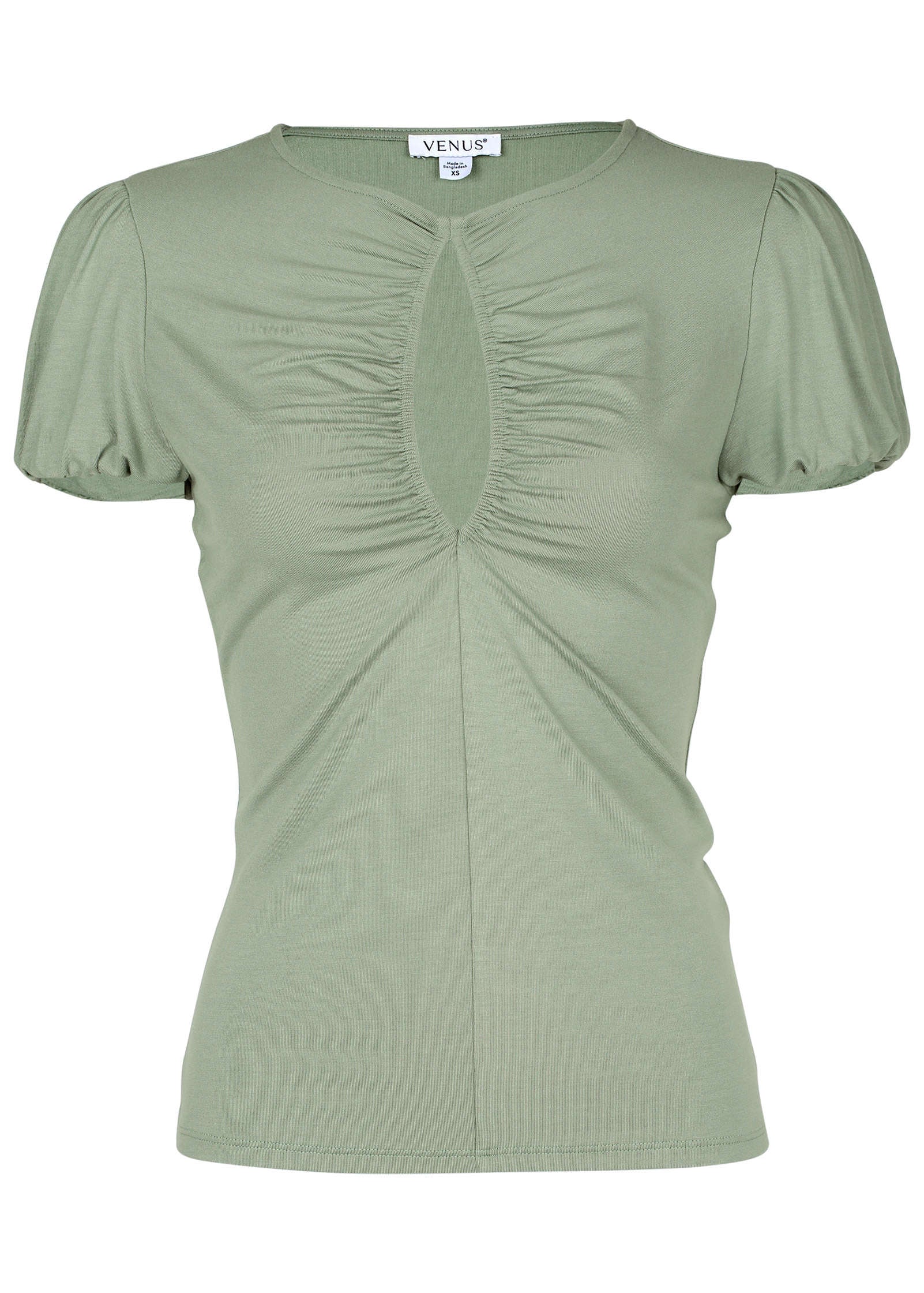 Ruched Keyhole Top - Iceberg Green - Image 5