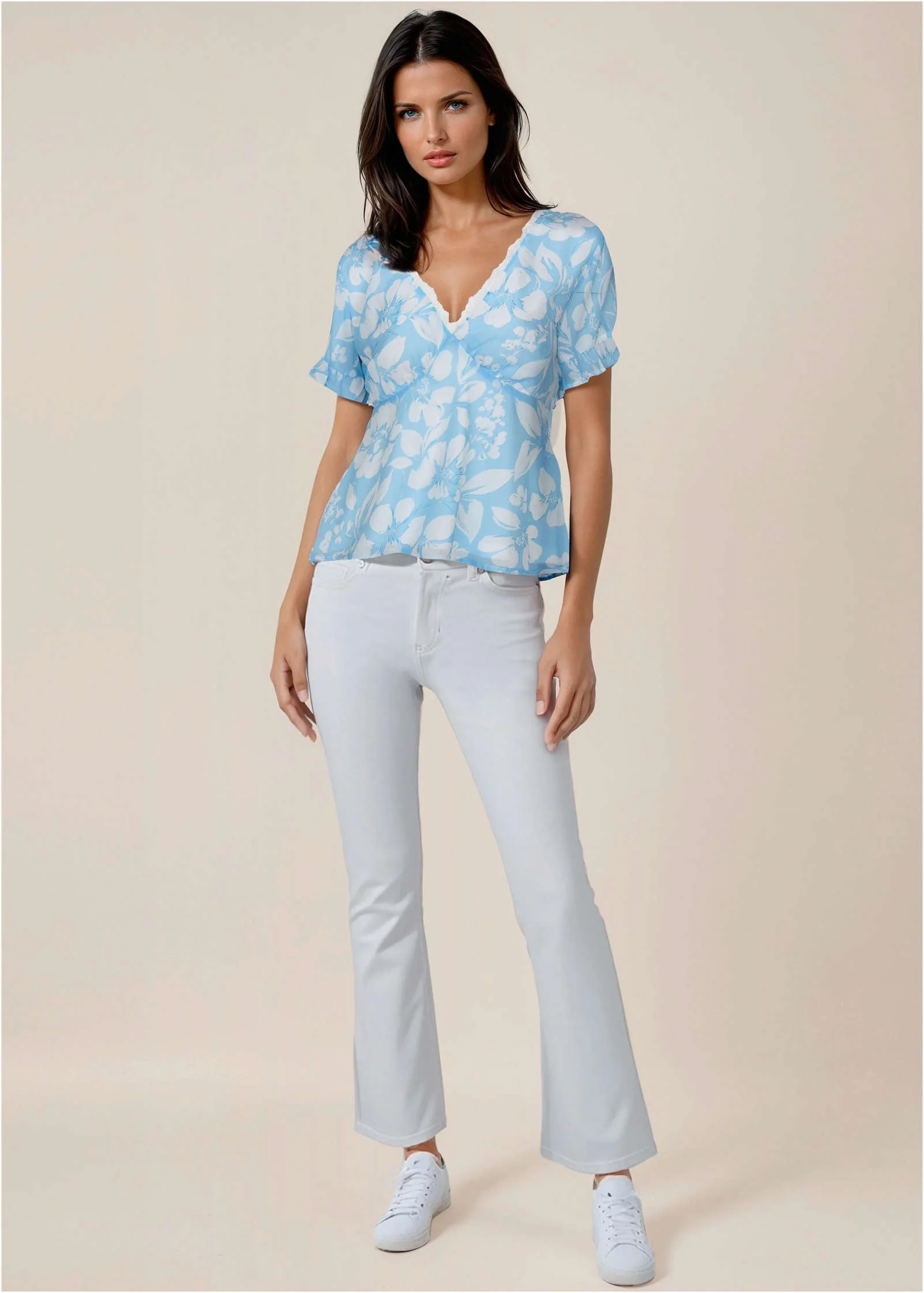 Floral Print Top - Dancing Whimsy Floral