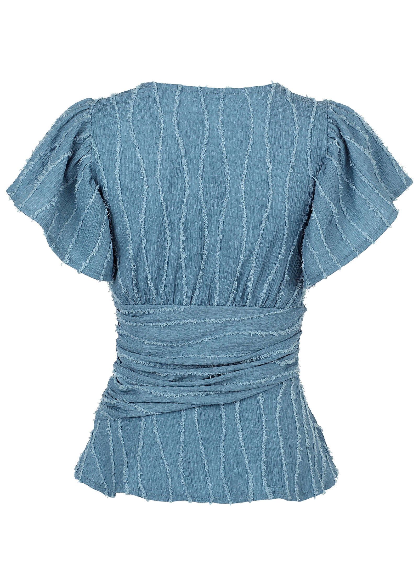 Vineyard Knit Gathered Top - Seaside Blue - Image 3