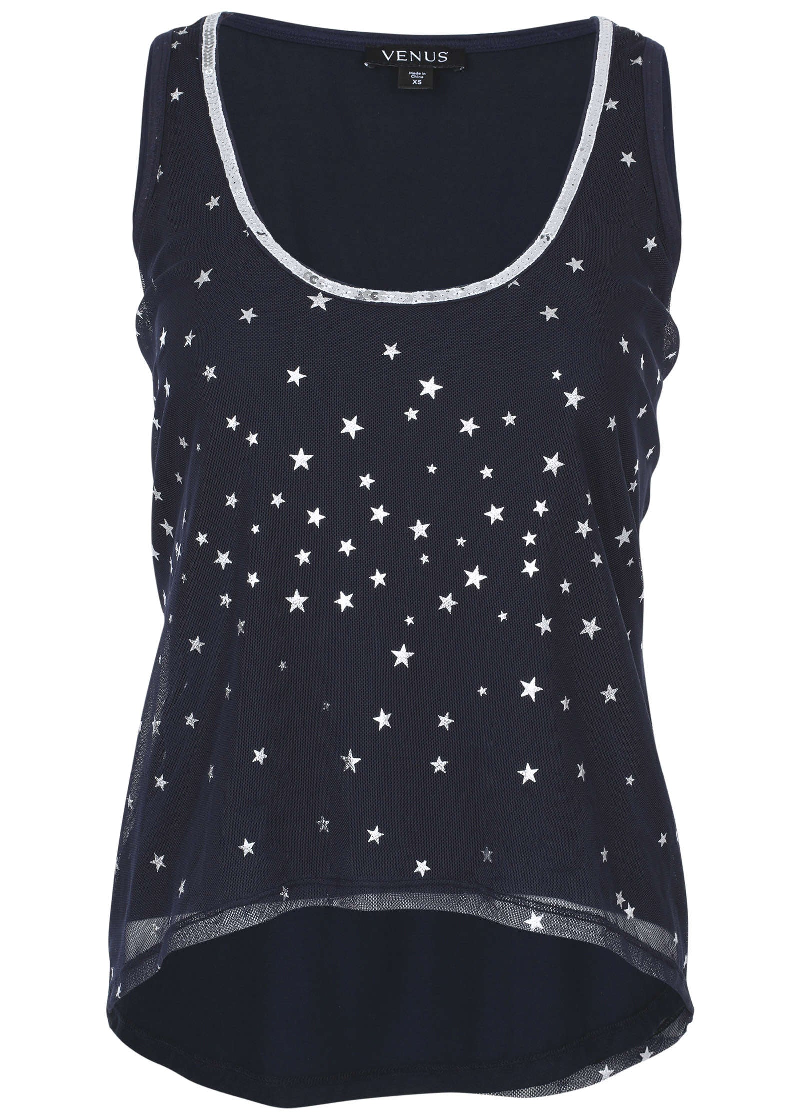 Foil Star Tank - Navy & Silver - Image 5