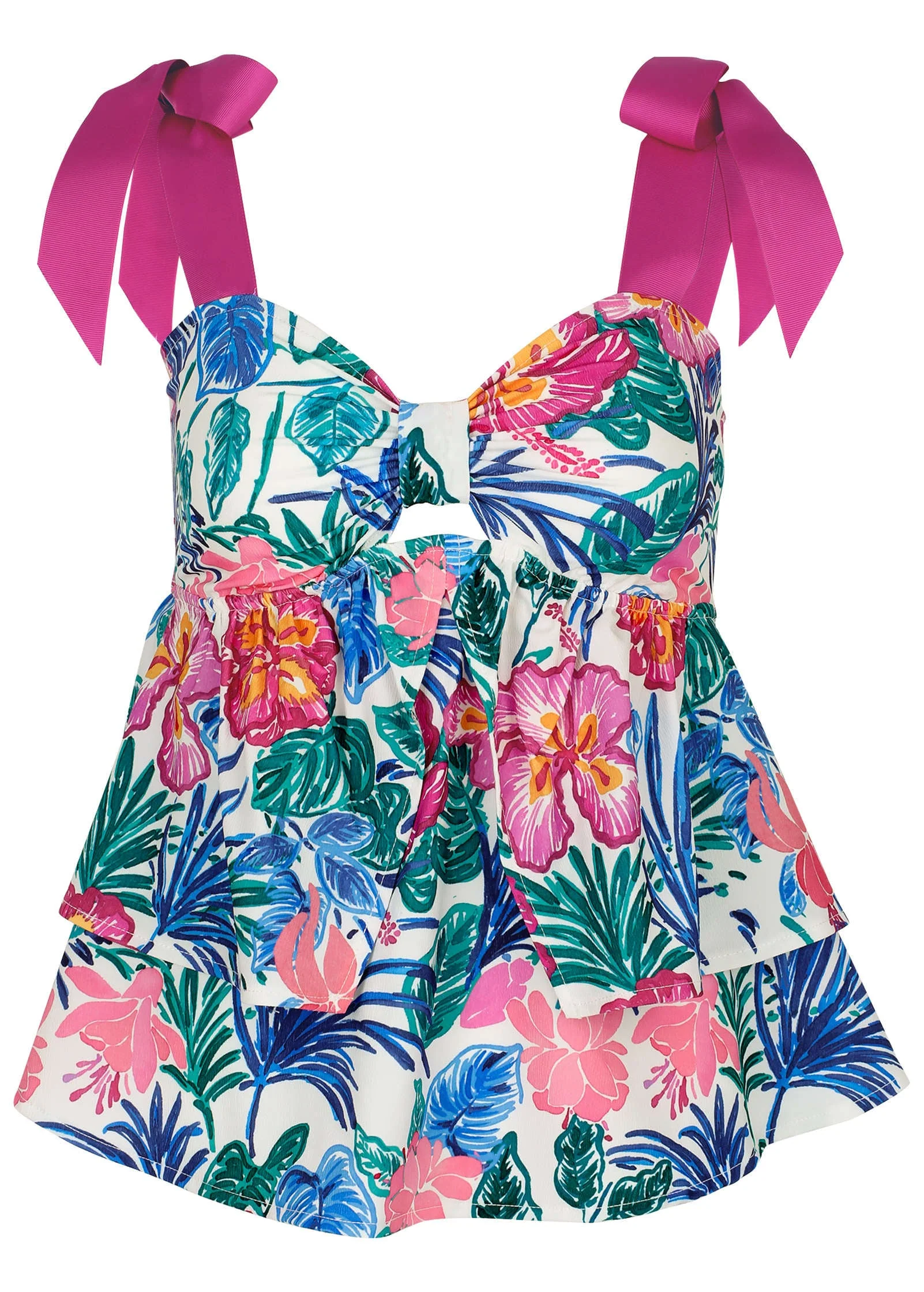 Tiered Ruffle Tank - Botanical Garden - Image 3