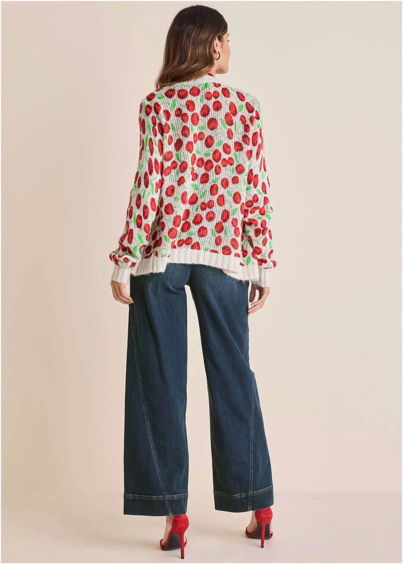 Cherry Print Cardigan - Wild Cherries All Over - Image 2