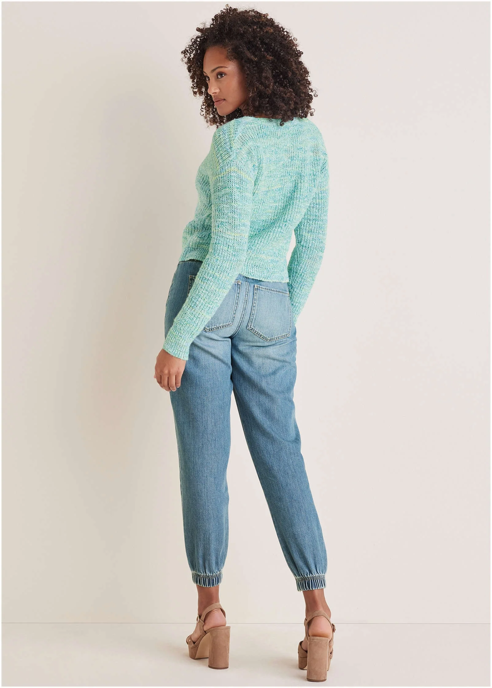 Spacedye V-Neck Sweater - Blue Multi - Image 3