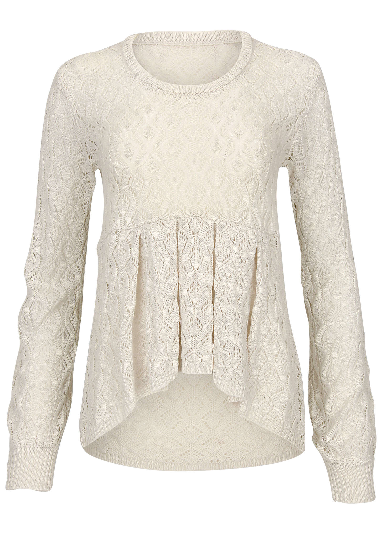 Pointelle Pullover - Beige - Image 5